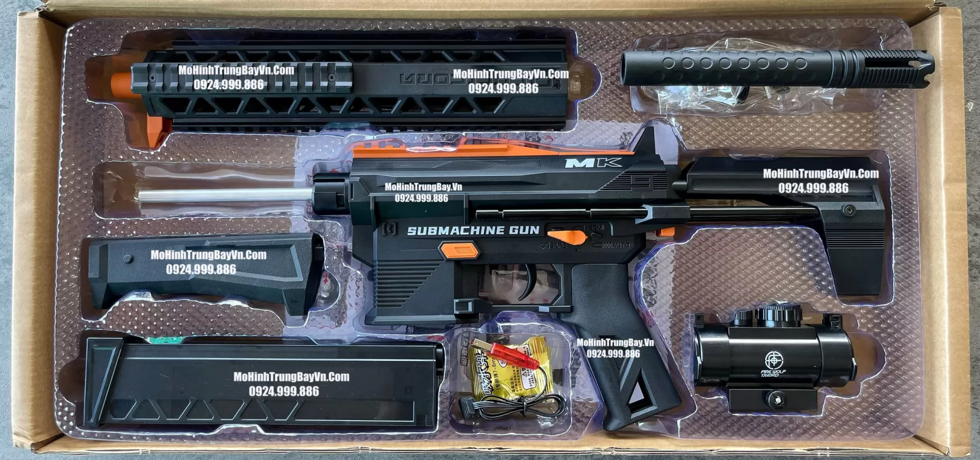 Súng Đạn Thạch MK9  Blowback Lực Mạnh Tặng Kèm Full Phụ Kiện M4 M416 Hk416 M4a1 MK8 Mk3 Mk1 Mohinhtrungbay Mohinhtrungbay.vn