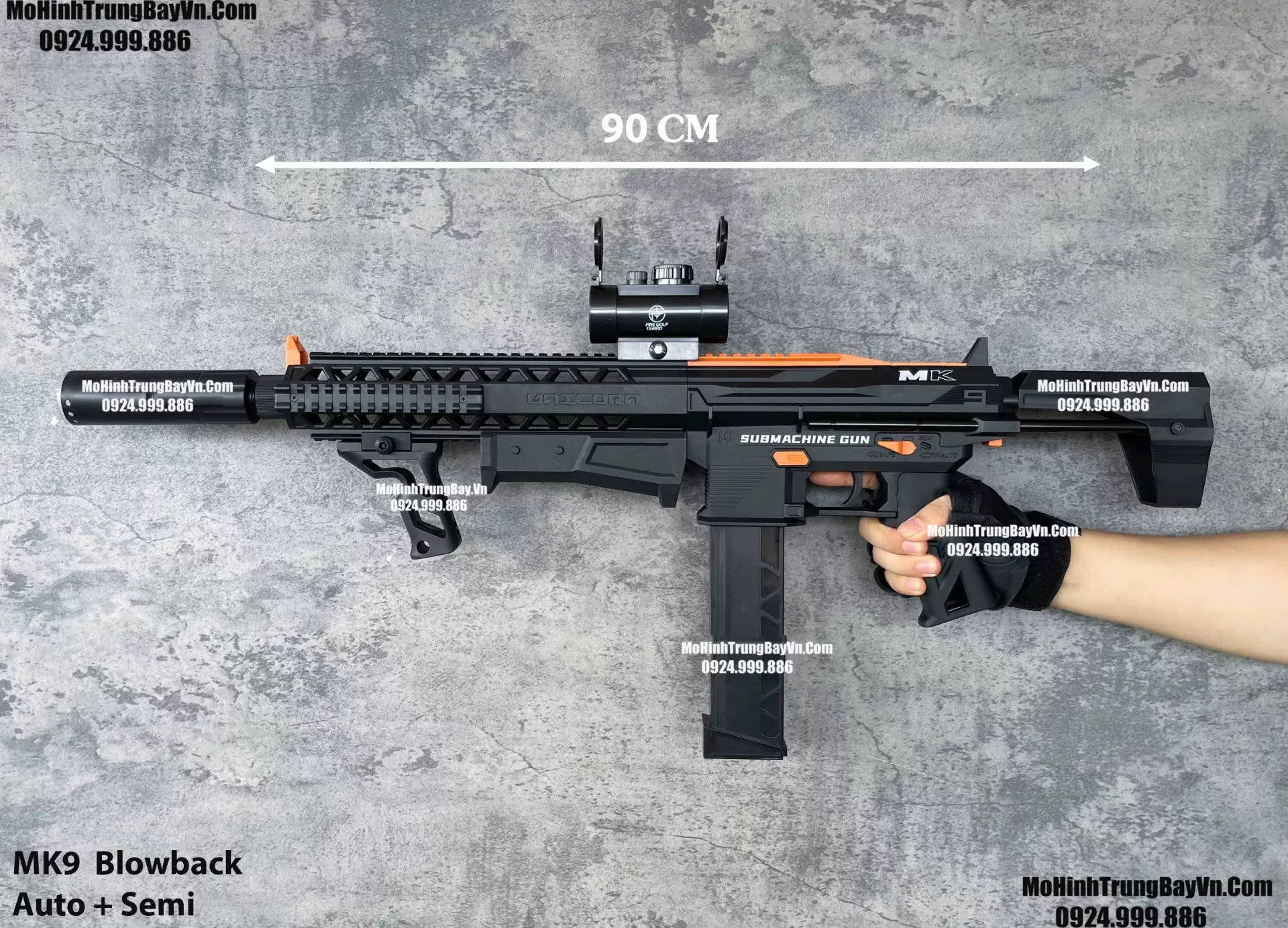 Súng Đạn Thạch MK9  Blowback Lực Mạnh Tặng Kèm Full Phụ Kiện M4 M416 Hk416 M4a1 MK8 Mk3 Mk1 Mohinhtrungbay Mohinhtrungbay.vn