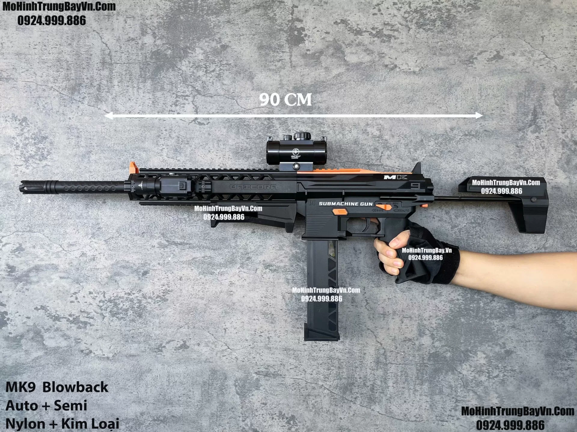 Súng Đạn Thạch MK9  Blowback Lực Mạnh Tặng Kèm Full Phụ Kiện M4 M416 Hk416 M4a1 MK8 Mk3 Mk1 Mohinhtrungbay Mohinhtrungbay.vn