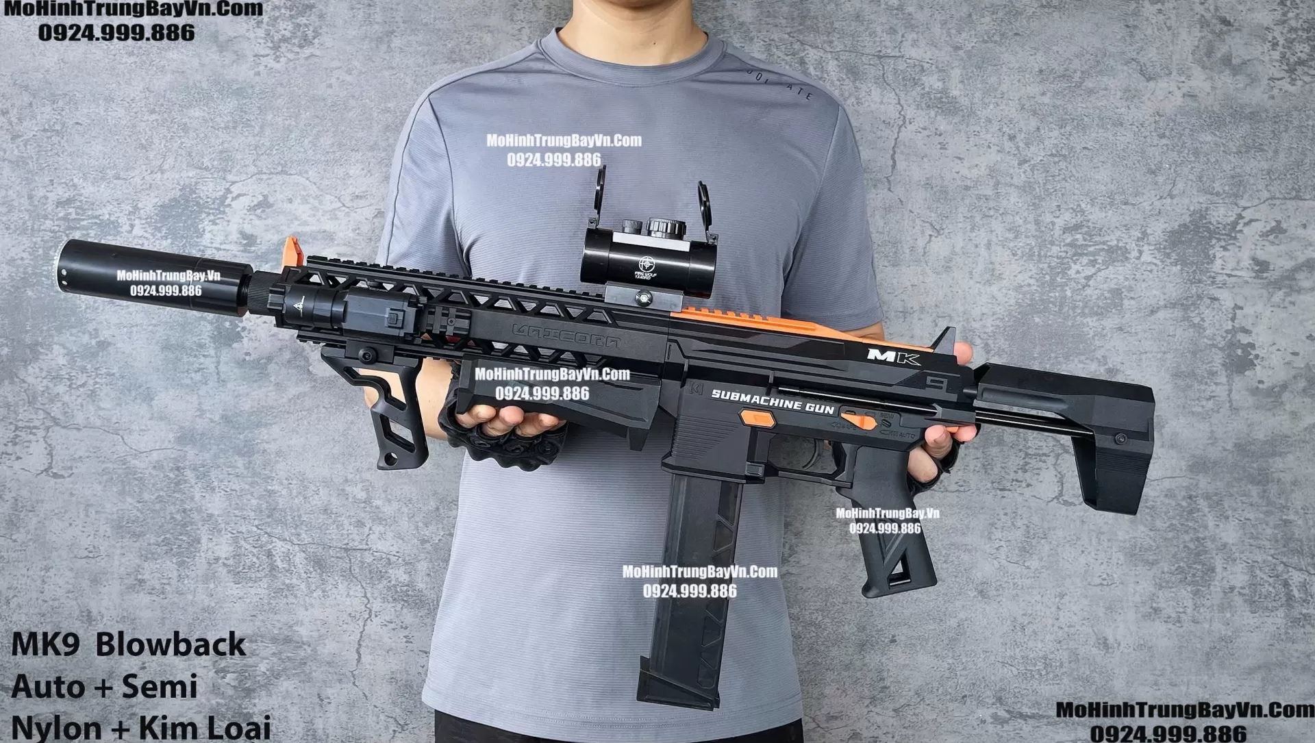 Súng Đạn Thạch MK9  Blowback Lực Mạnh Tặng Kèm Full Phụ Kiện M4 M416 Hk416 M4a1 MK8 Mk3 Mk1 Mohinhtrungbay Mohinhtrungbay.vn