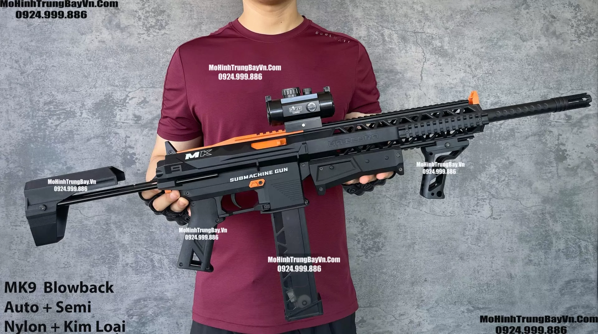 Súng Đạn Thạch MK9  Blowback Lực Mạnh Tặng Kèm Full Phụ Kiện M4 M416 Hk416 M4a1 MK8 Mk3 Mk1 Mohinhtrungbay Mohinhtrungbay.vn