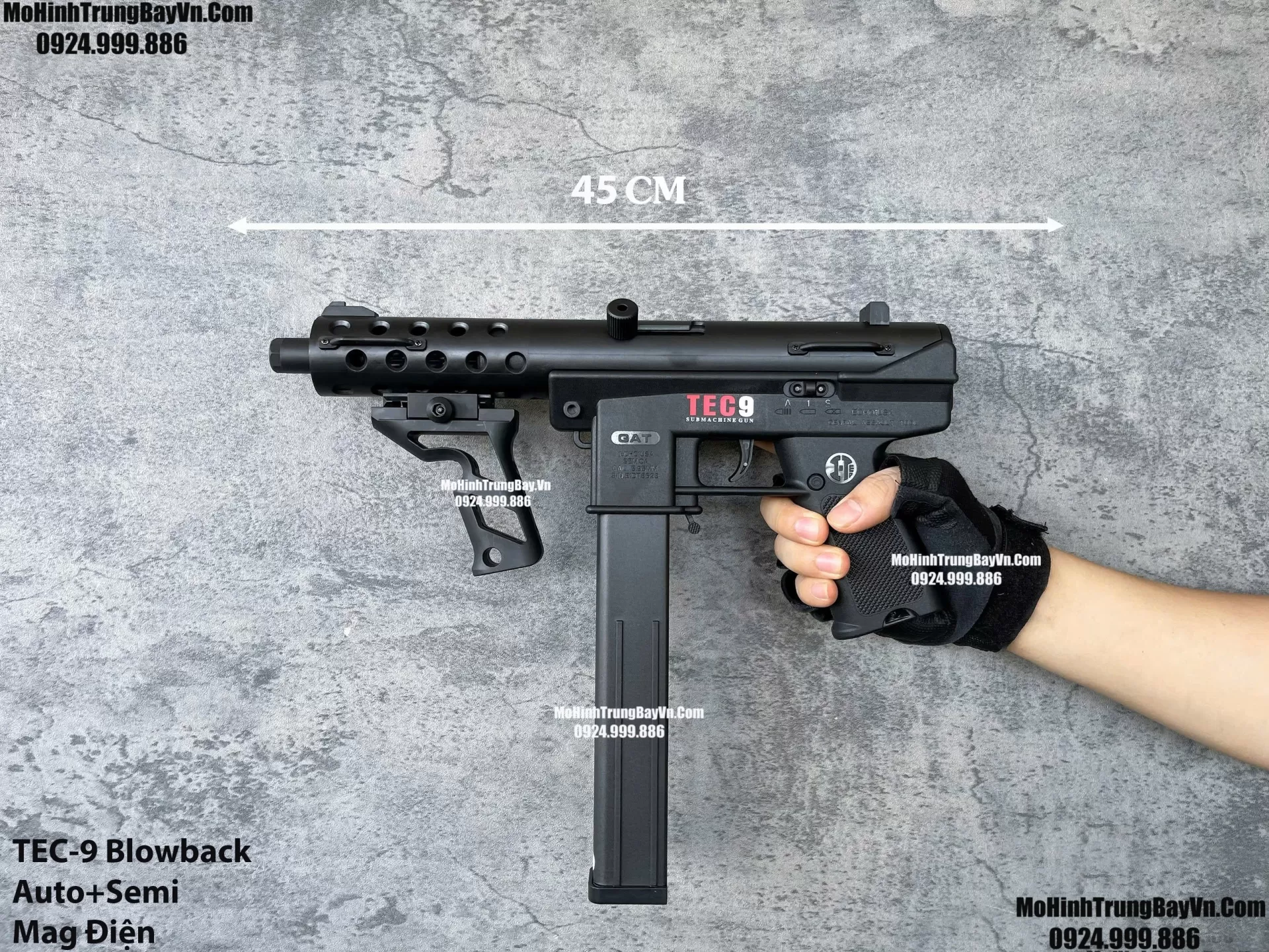 Súng Đạn Thạch SMG Tec9 Blowback 2 Chế Độ Auto Semi  Sấy Cực Nhanh Mohinhtrungbay Mohinhtrungbay.vn