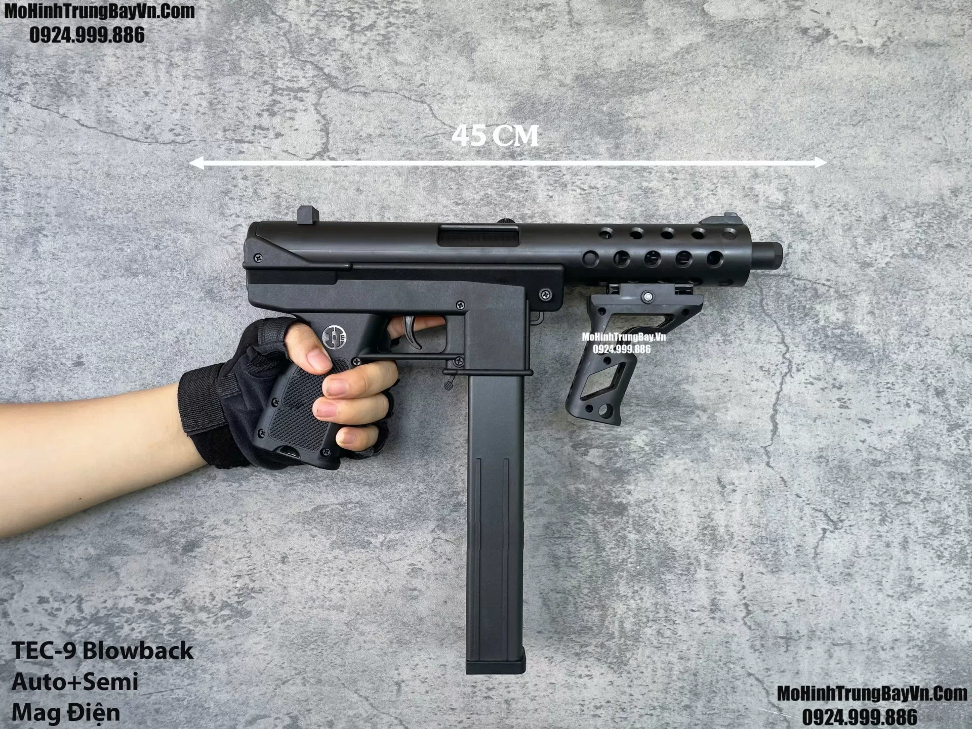 Súng Đạn Thạch SMG Tec9 Blowback 2 Chế Độ Auto Semi  Sấy Cực Nhanh Mohinhtrungbay Mohinhtrungbay.vn