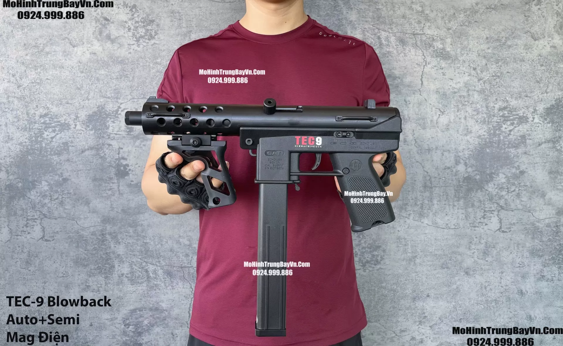 Súng Đạn Thạch SMG Tec9 Blowback 2 Chế Độ Auto Semi  Sấy Cực Nhanh Mohinhtrungbay Mohinhtrungbay.vn