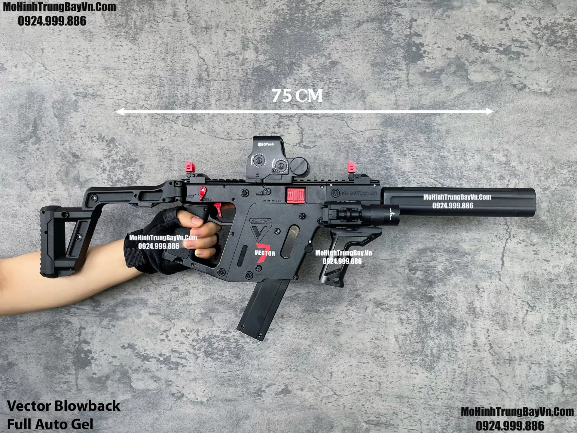 Súng Bắn Đạn Thạch SMG Vector Báng Gập Blowback Full Auto Sấy Cực Nhanh Mohinhtrungbay Mohinhtrungbay.vn
