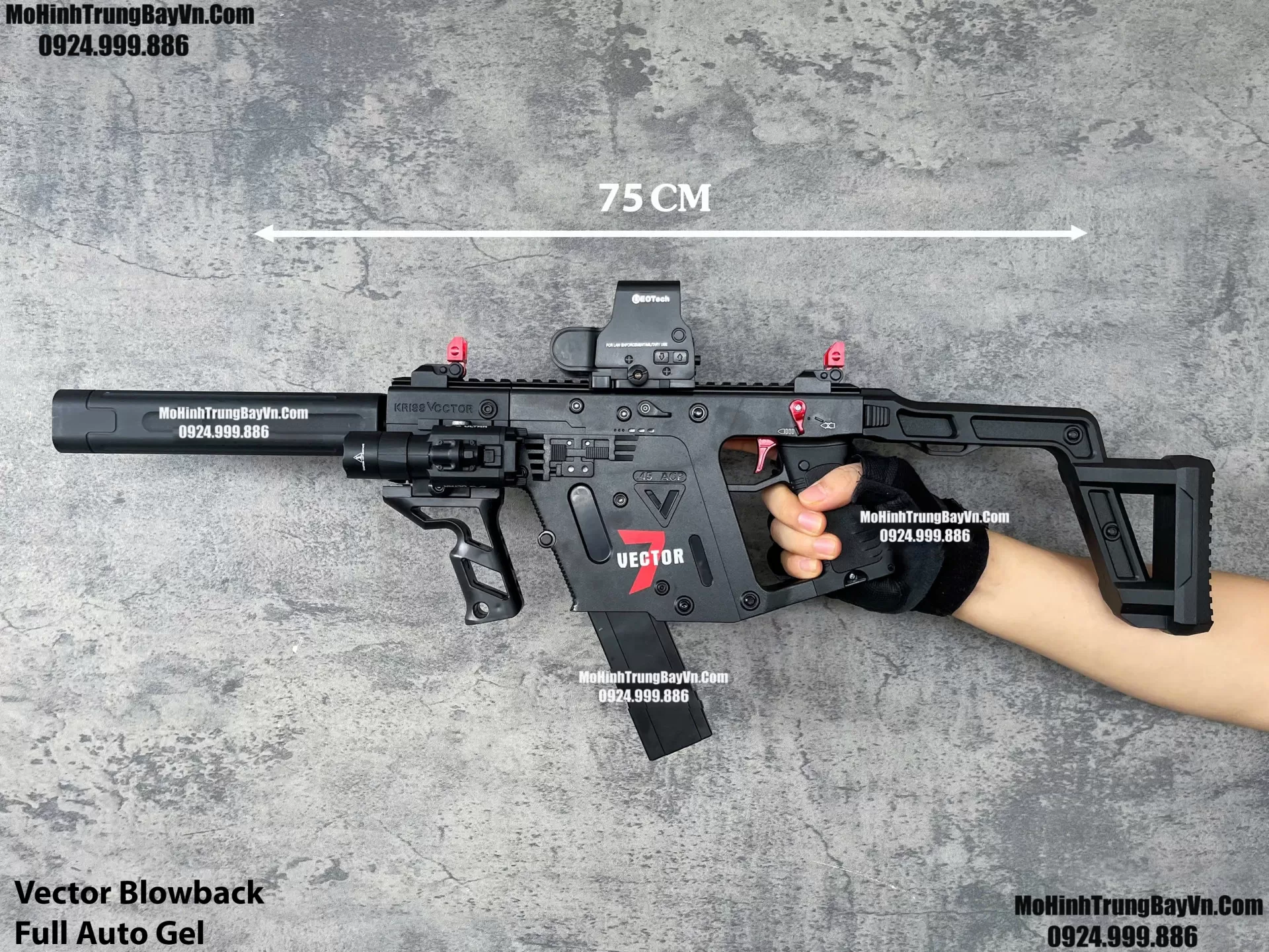 Súng Bắn Đạn Thạch SMG Vector Báng Gập Blowback Full Auto Sấy Cực Nhanh Mohinhtrungbay Mohinhtrungbay.vn