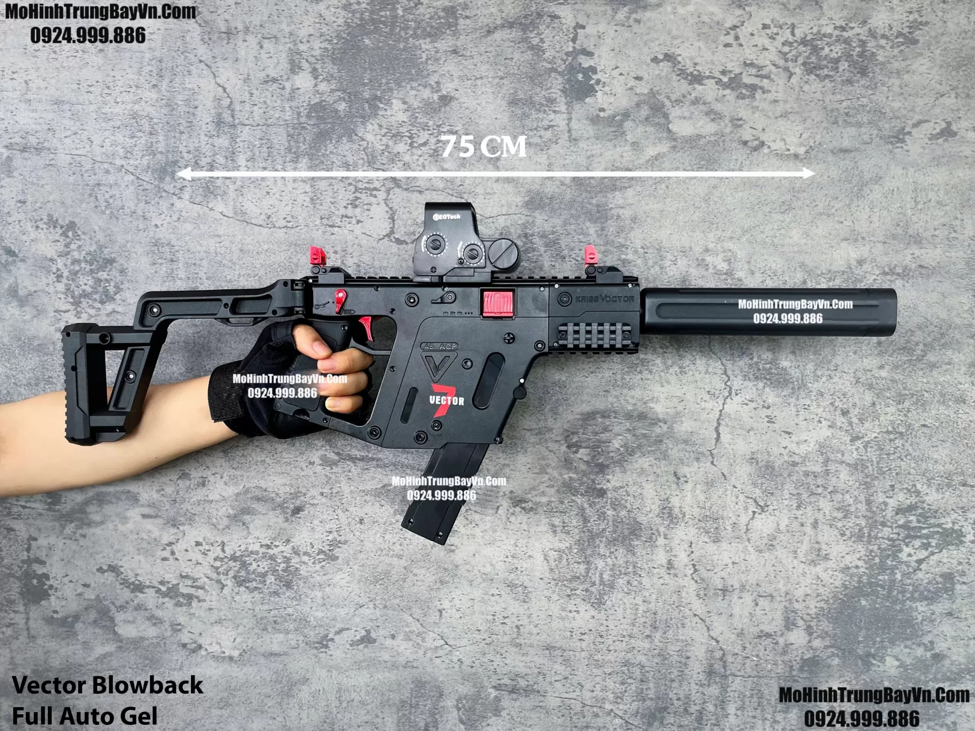 Súng Bắn Đạn Thạch SMG Vector Báng Gập Blowback Full Auto Sấy Cực Nhanh Mohinhtrungbay Mohinhtrungbay.vn