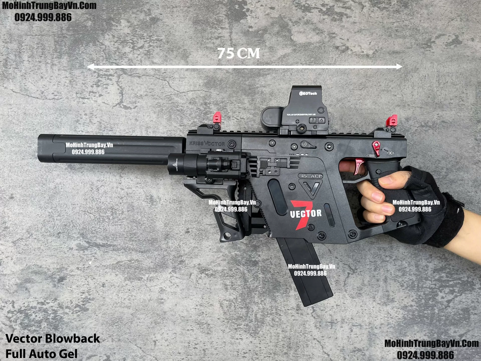 Súng Bắn Đạn Thạch SMG Vector Báng Gập Blowback Full Auto Sấy Cực Nhanh Mohinhtrungbay Mohinhtrungbay.vn