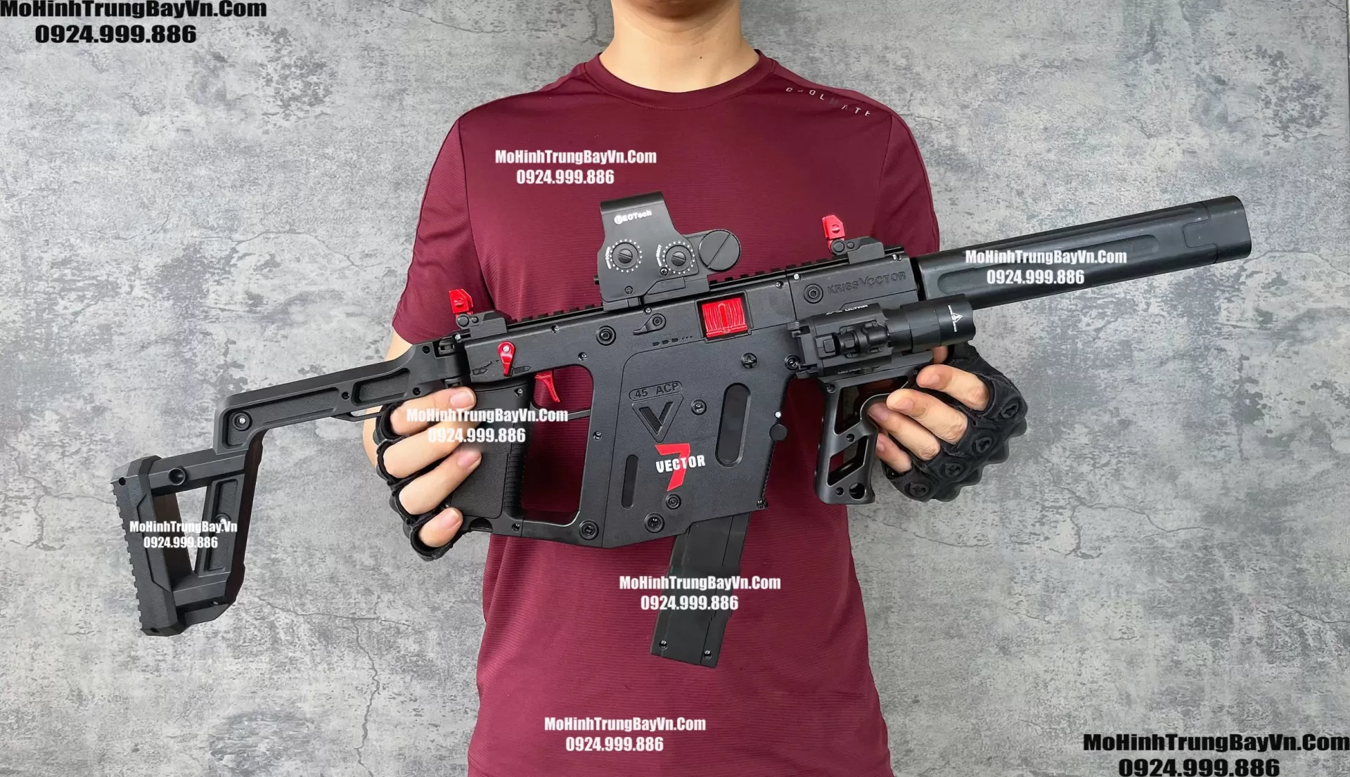 Súng Bắn Đạn Thạch SMG Vector Báng Gập Blowback Full Auto Sấy Cực Nhanh Mohinhtrungbay Mohinhtrungbay.vn