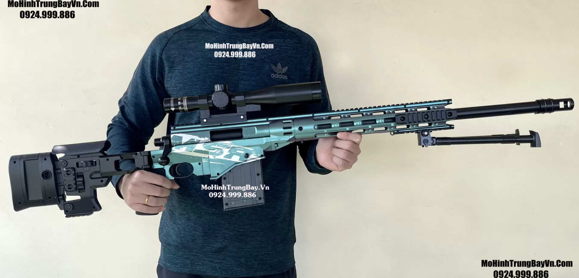 Súng Đạn Xốp Sniper MSR Blue Đổi Màu Cao Cấp Văng Shell 120cm Báng Gập Tỉ Lệ 1 1  Full Phụ Kiện Mohinhtrungbay Mohinhtrungbay.vn