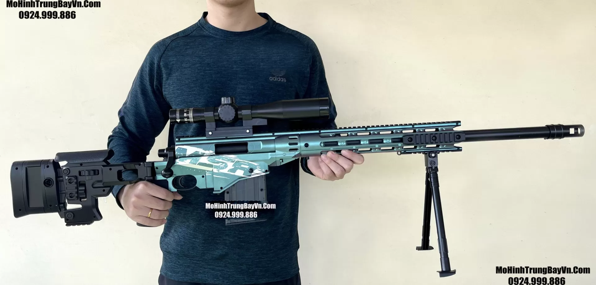 Súng Đạn Xốp Sniper MSR Blue Đổi Màu Cao Cấp Văng Shell 120cm Báng Gập Tỉ Lệ 1 1  Full Phụ Kiện Mohinhtrungbay Mohinhtrungbay.vn