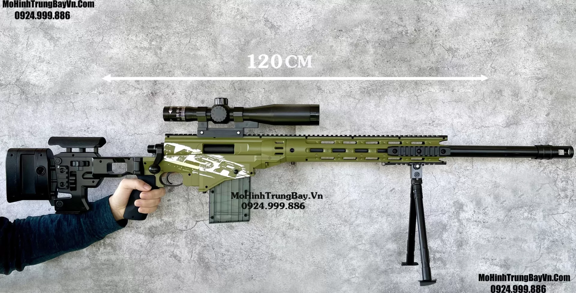 Súng Đạn Xốp Sniper MSR Green Cao Cấp Văng Shell 120cm Báng Gập Tỉ Lệ 1 1  Full Phụ Kiện Mohinhtrungbay Mohinhtrungbay.vn