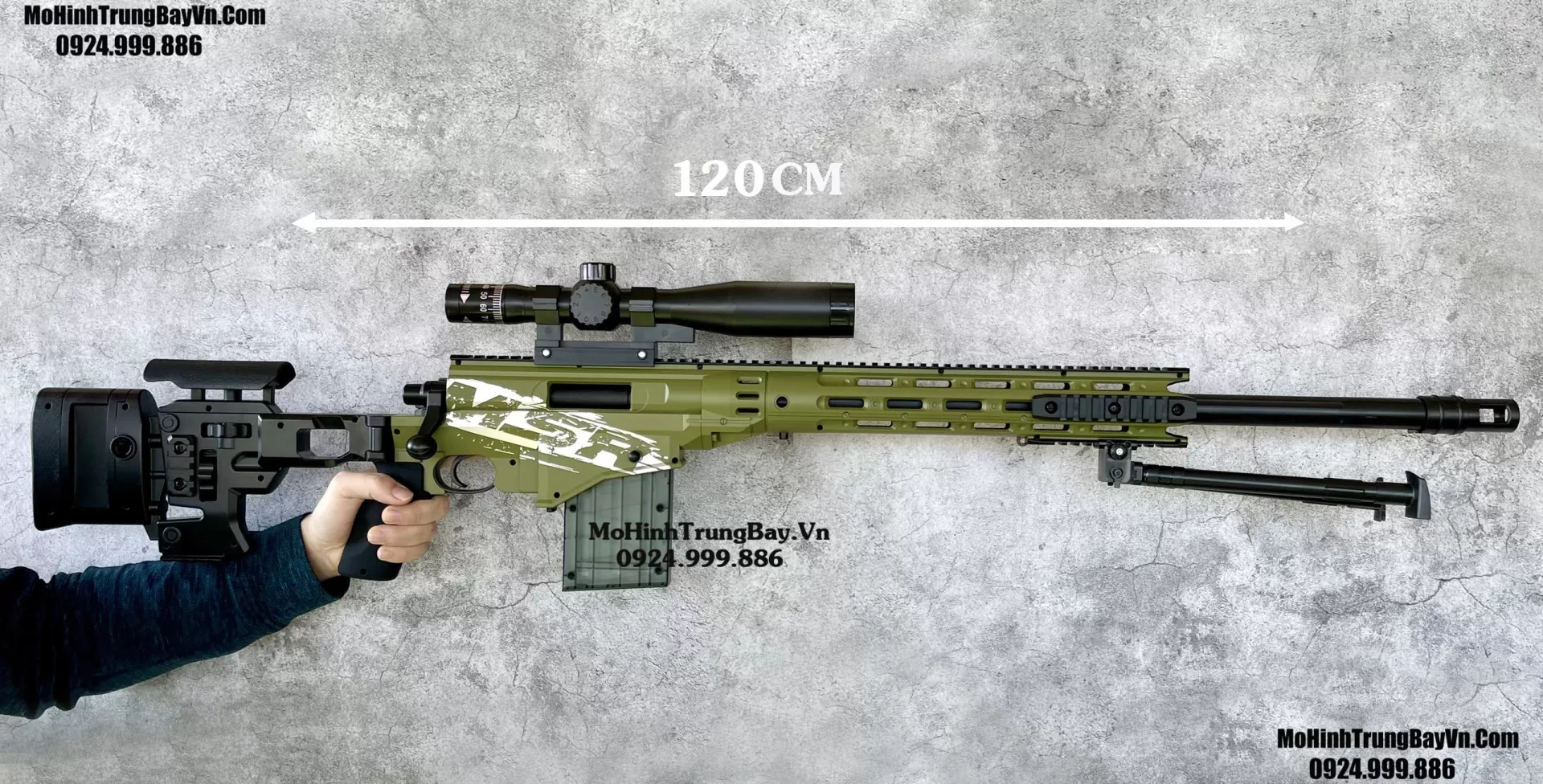 Súng Đạn Xốp Sniper MSR Green Cao Cấp Văng Shell 120cm Báng Gập Tỉ Lệ 1 1  Full Phụ Kiện Mohinhtrungbay Mohinhtrungbay.vn