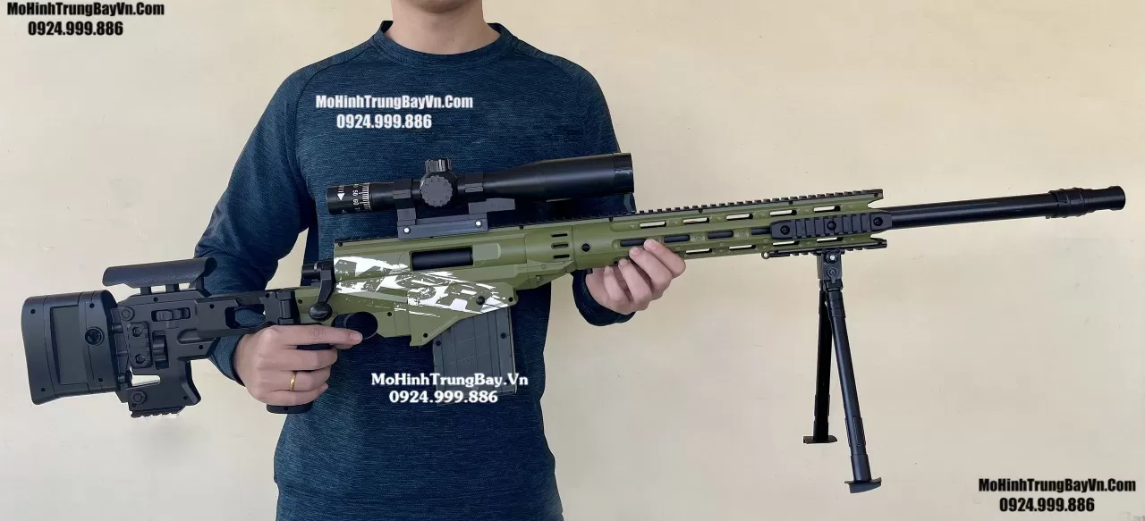 Súng Đạn Xốp Sniper MSR Green Cao Cấp Văng Shell 120cm Báng Gập Tỉ Lệ 1 1  Full Phụ Kiện Mohinhtrungbay Mohinhtrungbay.vn