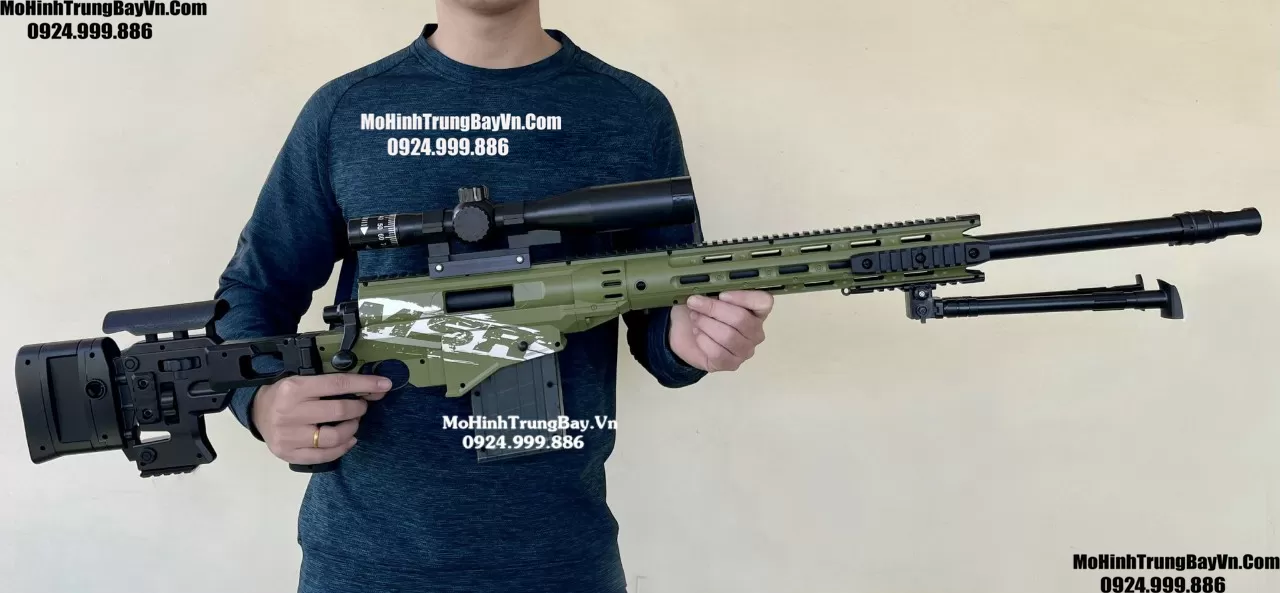 Súng Đạn Xốp Sniper MSR Green Cao Cấp Văng Shell 120cm Báng Gập Tỉ Lệ 1 1  Full Phụ Kiện Mohinhtrungbay Mohinhtrungbay.vn