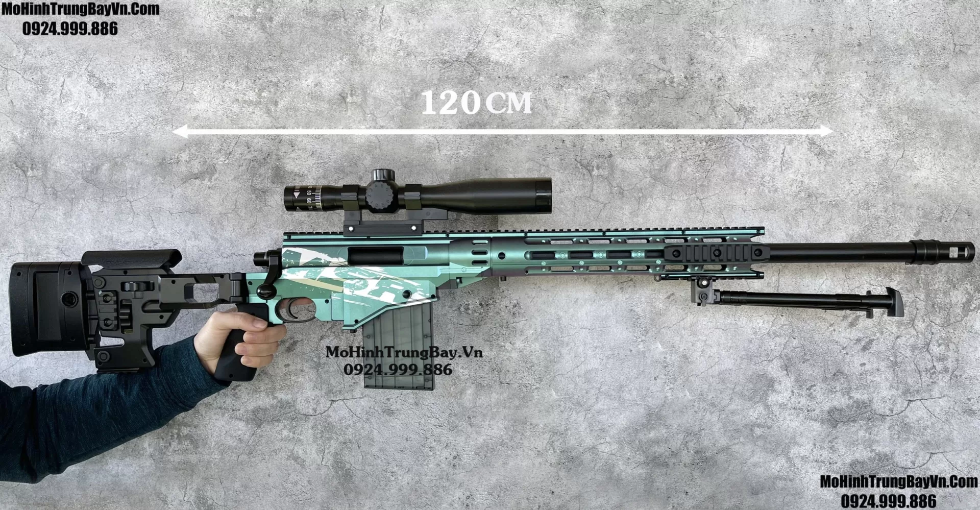 Súng Đạn Xốp Sniper MSR Blue Đổi Màu Cao Cấp Văng Shell 120cm Báng Gập Tỉ Lệ 1 1  Full Phụ Kiện Mohinhtrungbay Mohinhtrungbay.vn