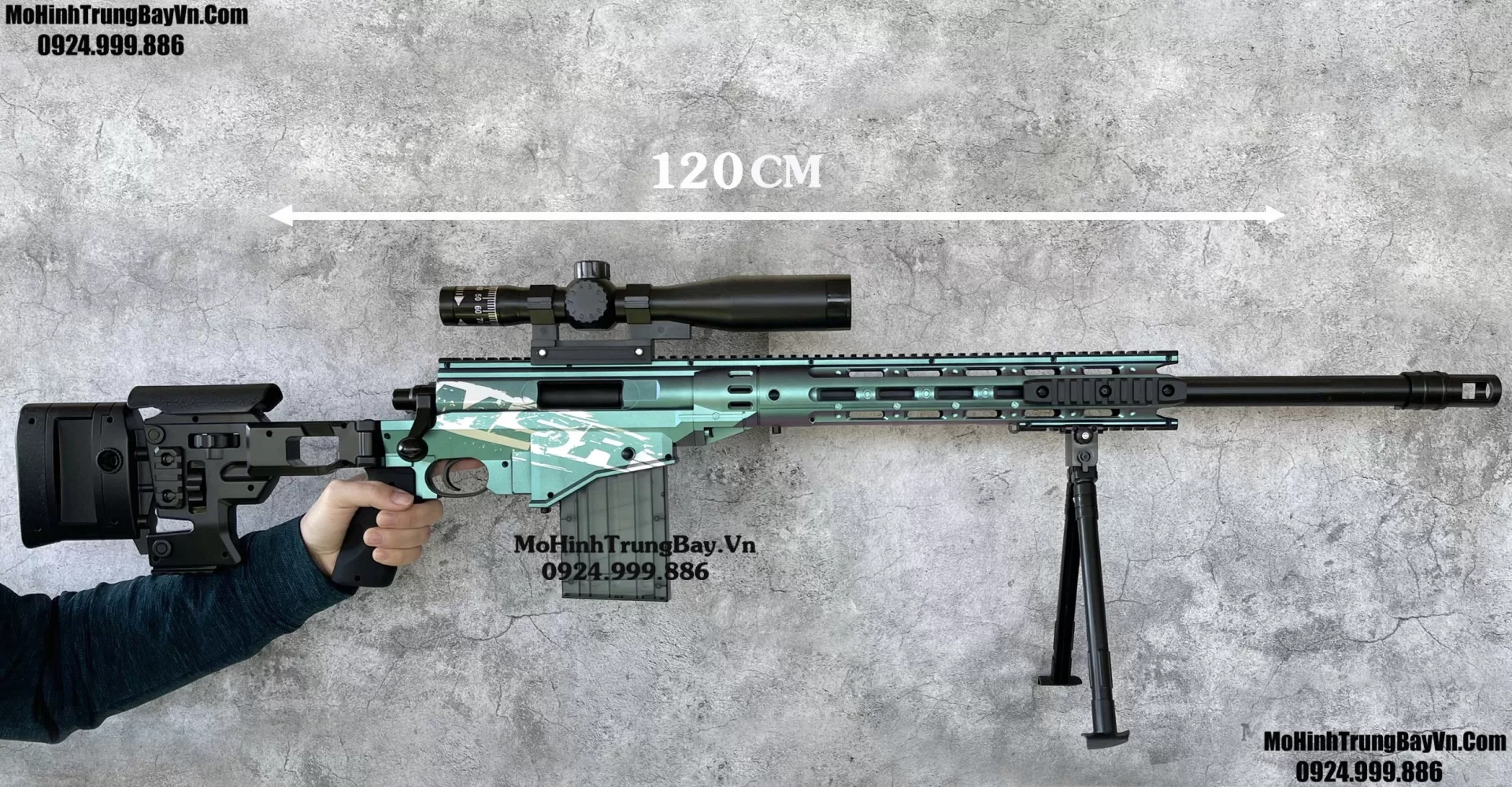 Súng Đạn Xốp Sniper MSR Blue Đổi Màu Cao Cấp Văng Shell 120cm Báng Gập Tỉ Lệ 1 1  Full Phụ Kiện Mohinhtrungbay Mohinhtrungbay.vn