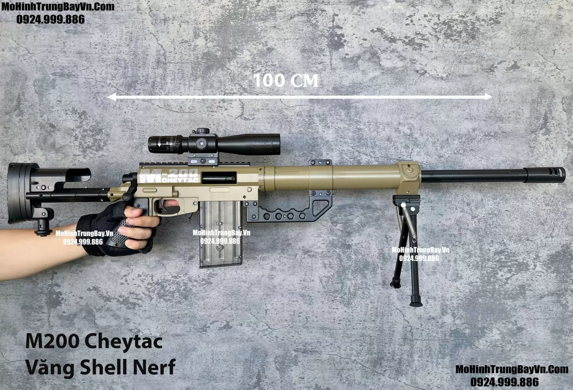 Súng Bắn Đạn Xốp Sniper M200 Cheytac Văng Shell 100cm Giá Rẻ Màu Tan   Sniper Nerf Mohinhtrungbay Mohinhtrungbay.vn