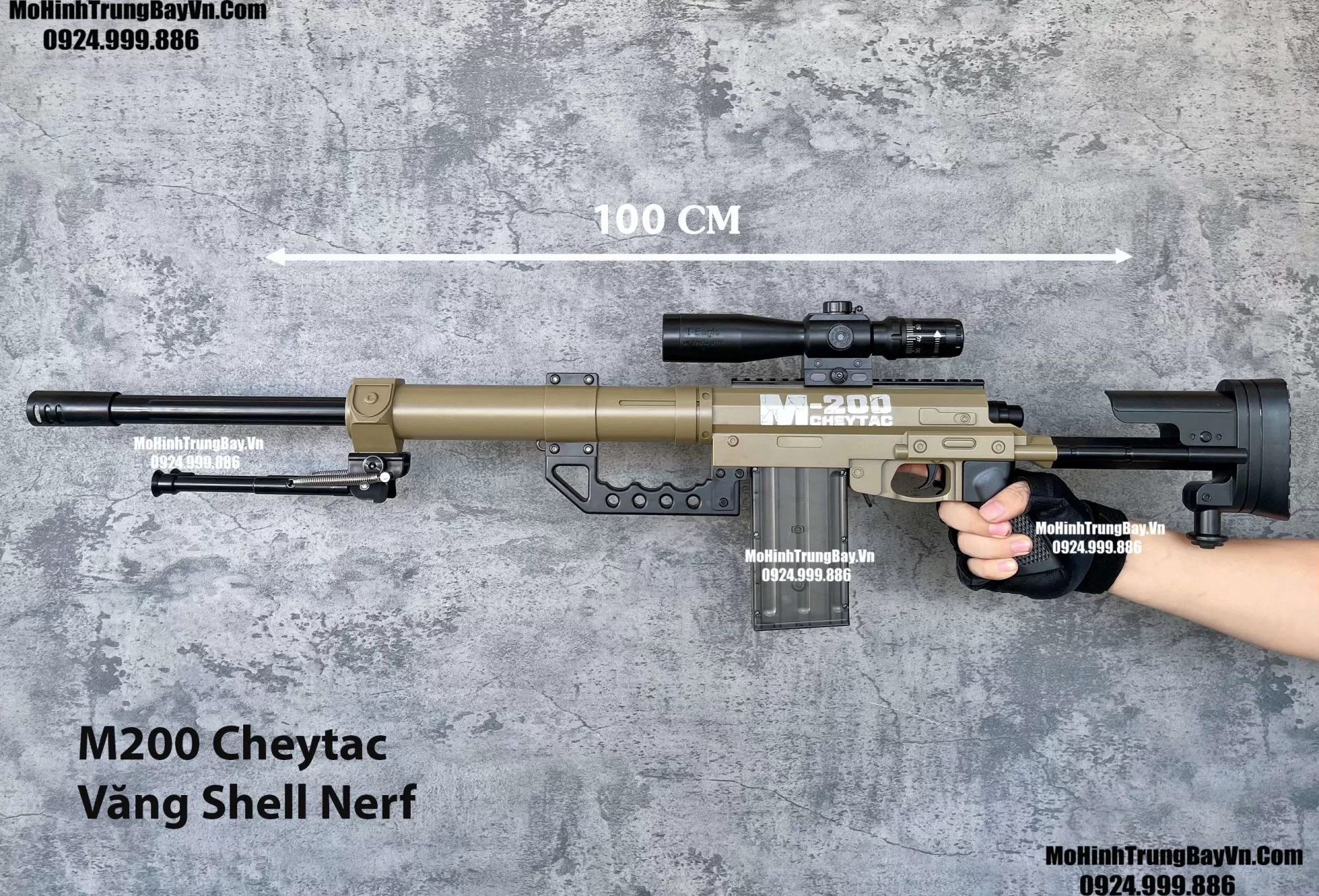 Súng Bắn Đạn Xốp Sniper M200 Cheytac Văng Shell 100cm Giá Rẻ Màu Tan   Sniper Nerf Mohinhtrungbay Mohinhtrungbay.vn