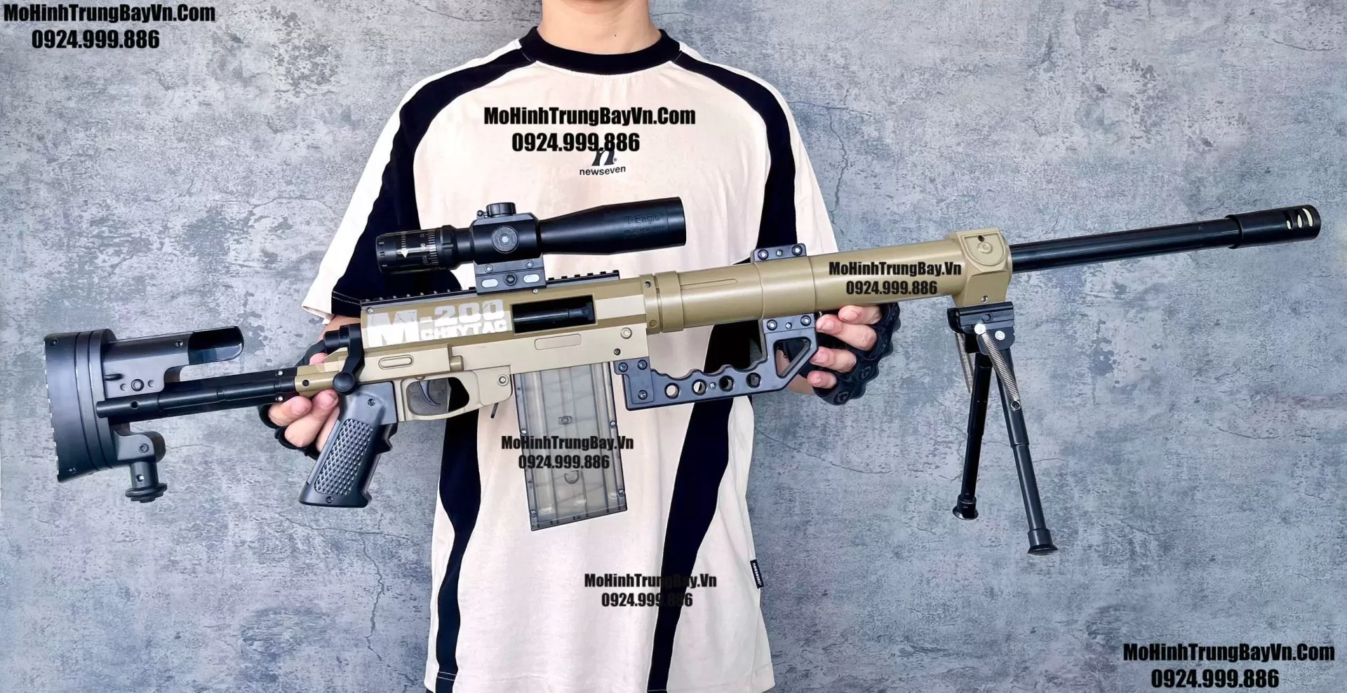 Súng Bắn Đạn Xốp Sniper M200 Cheytac Văng Shell 100cm Giá Rẻ Màu Tan   Sniper Nerf Mohinhtrungbay Mohinhtrungbay.vn