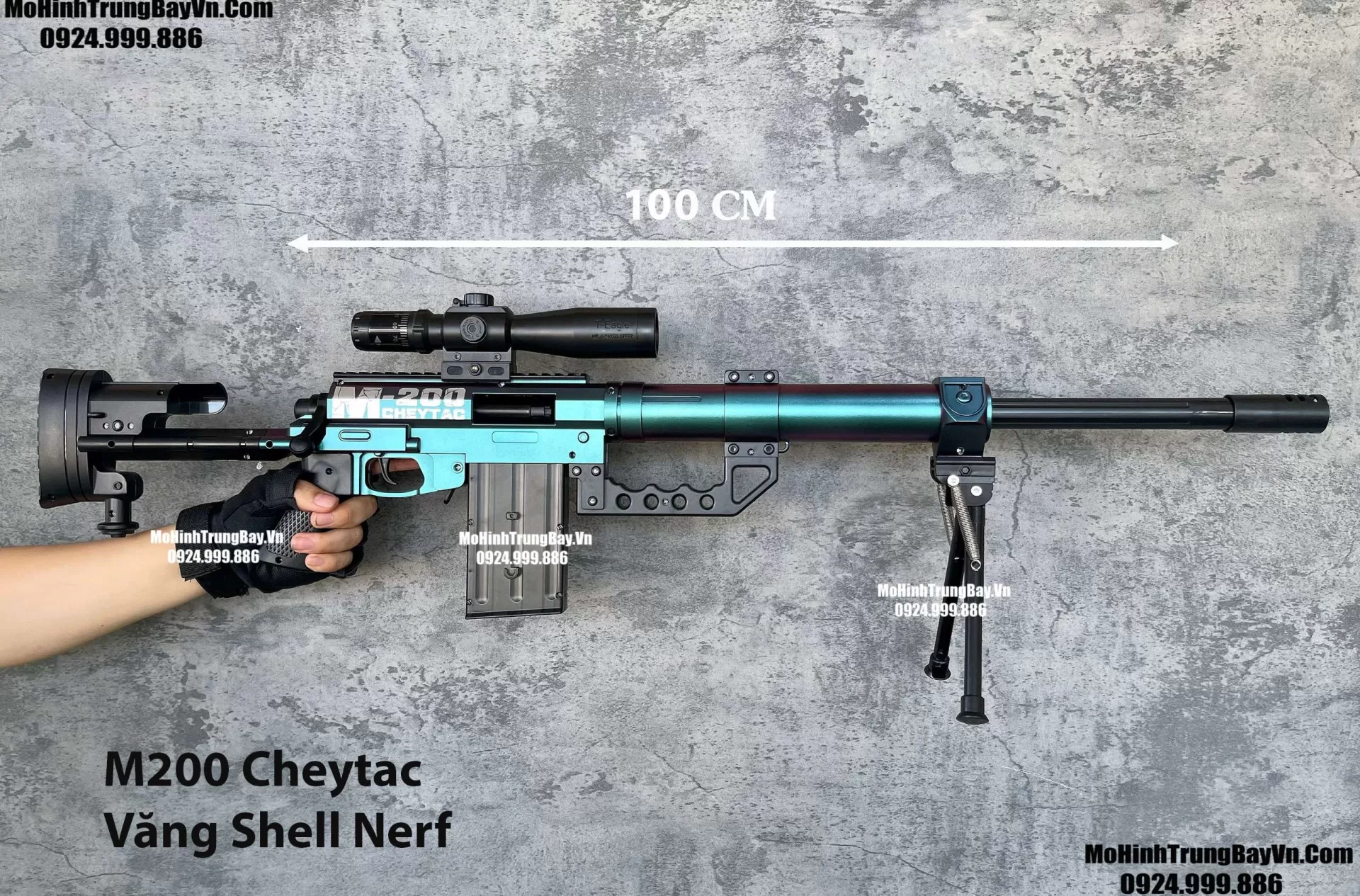 Súng Bắn Đạn Xốp Sniper M200 Cheytac Văng Shell 100cm Giá Rẻ Màu Xanh    Sniper Nerf Mohinhtrungbay Mohinhtrungbay.vn