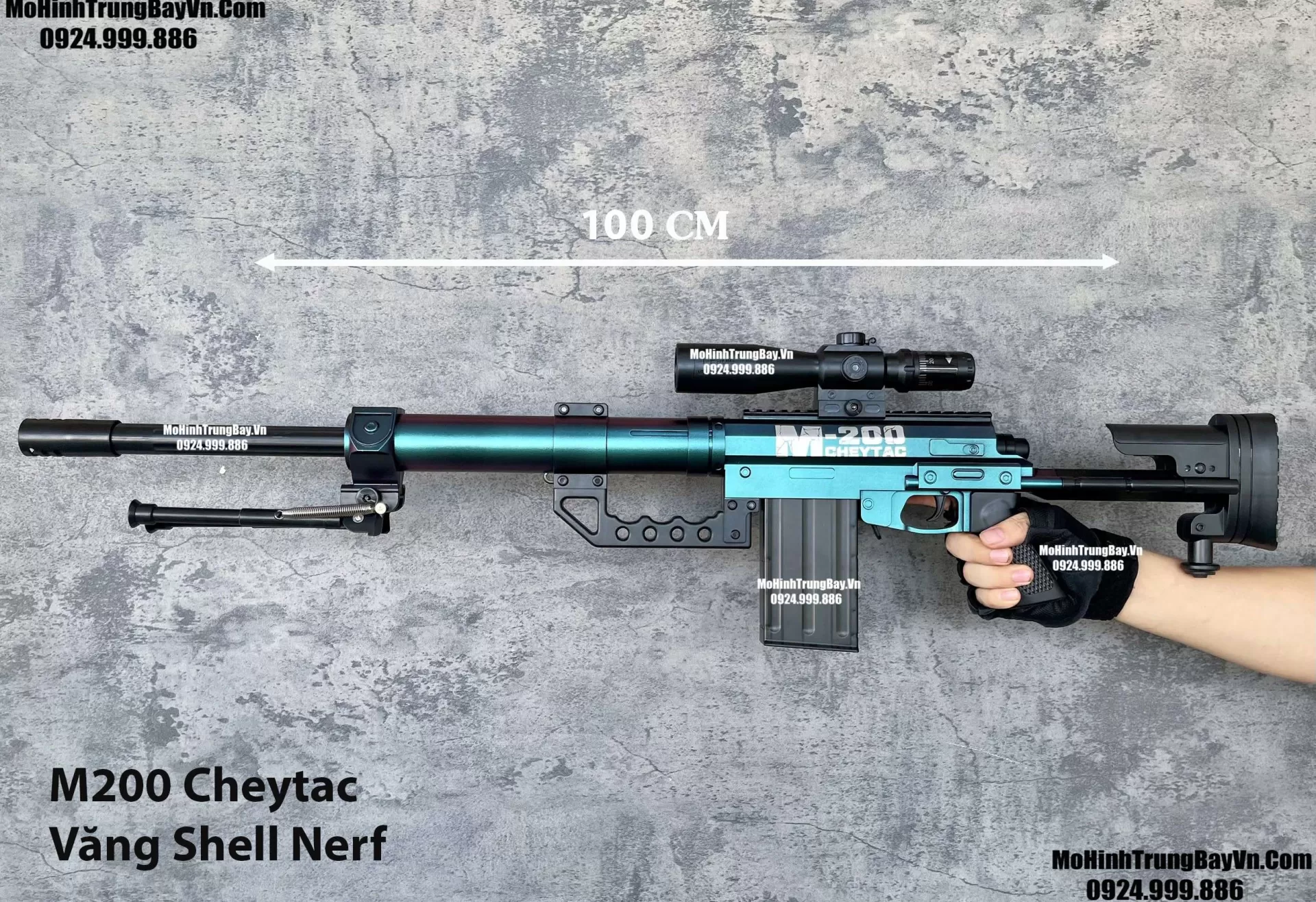 Súng Bắn Đạn Xốp Sniper M200 Cheytac Văng Shell 100cm Giá Rẻ Màu Xanh    Sniper Nerf Mohinhtrungbay Mohinhtrungbay.vn