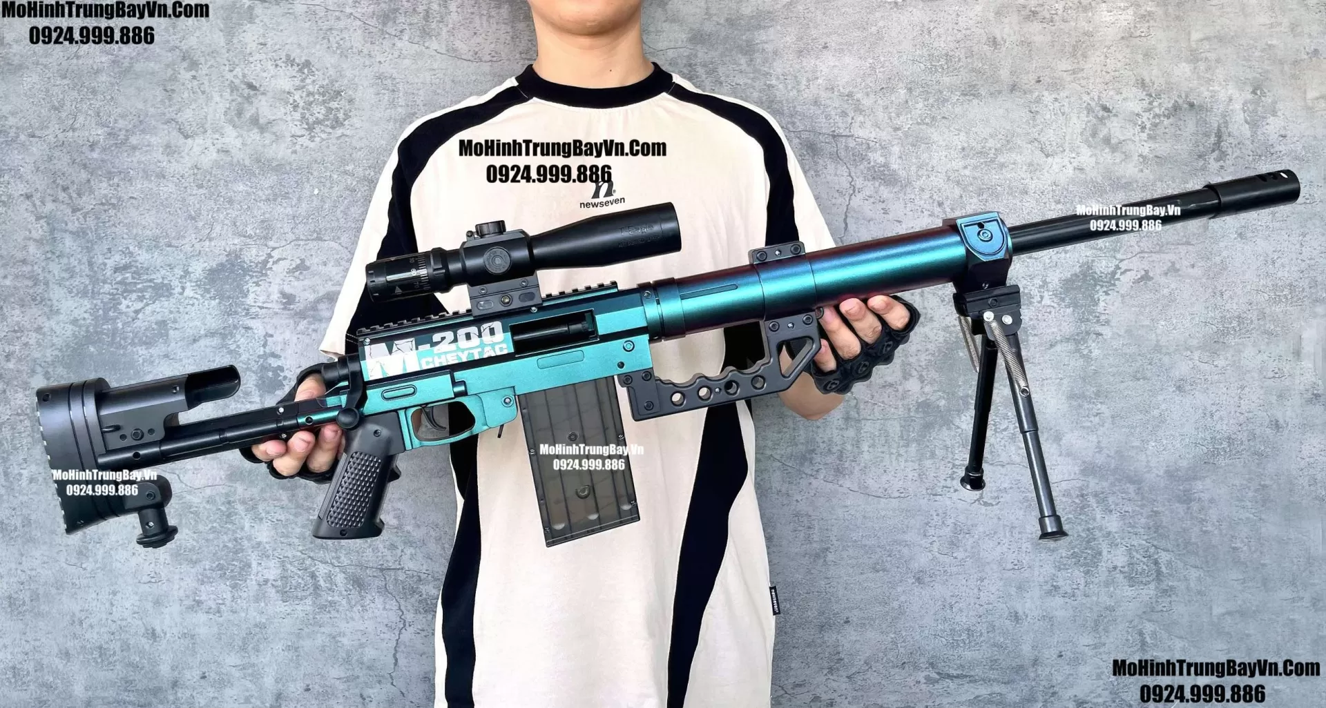Súng Bắn Đạn Xốp Sniper M200 Cheytac Văng Shell 100cm Giá Rẻ Màu Xanh    Sniper Nerf Mohinhtrungbay Mohinhtrungbay.vn