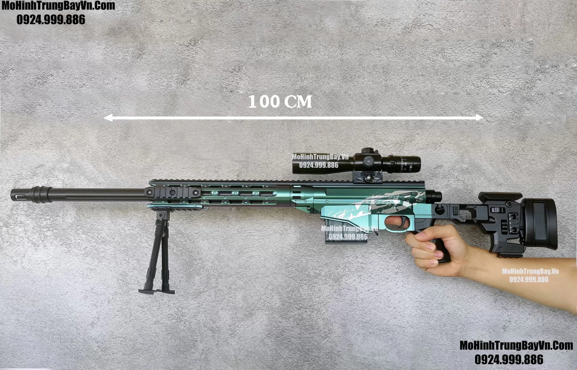 Súng Bắn Đạn Xốp Văng Shell MSR Blue 100cm Báng Gập Giá Rẻ Full Phụ Kiện Mohinhtrungbay Mohinhtrungbay.vn