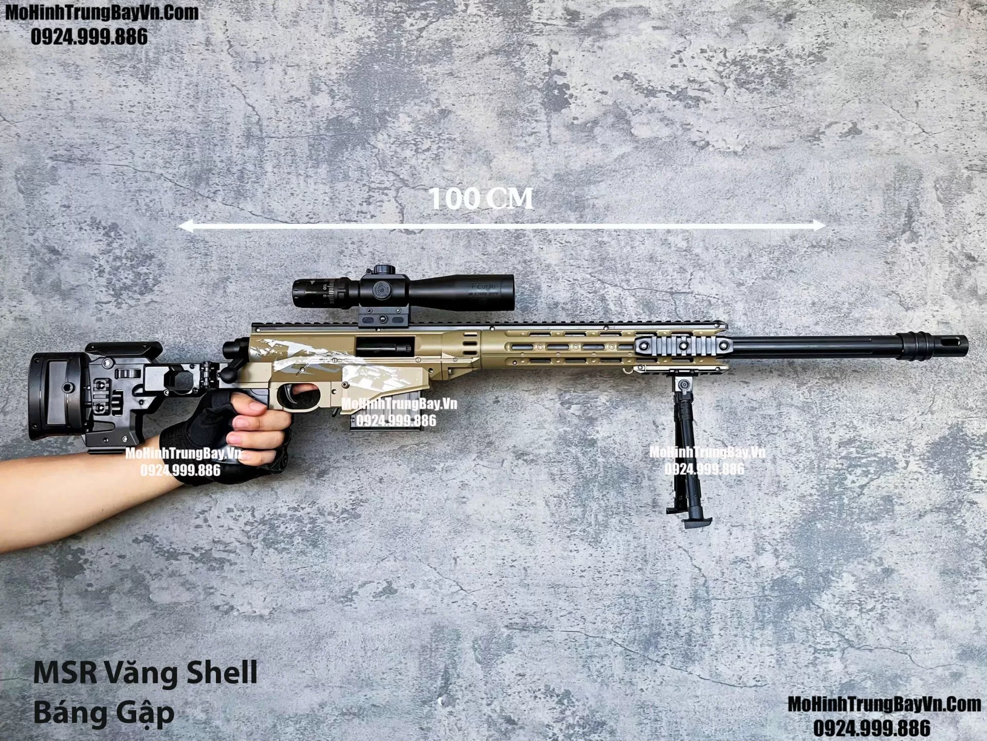 Súng Bắn Đạn Xốp Văng Shell MSR Cát 100cm Báng Gập Giá Rẻ Full Phụ Kiện Mohinhtrungbay Mohinhtrungbay.vn