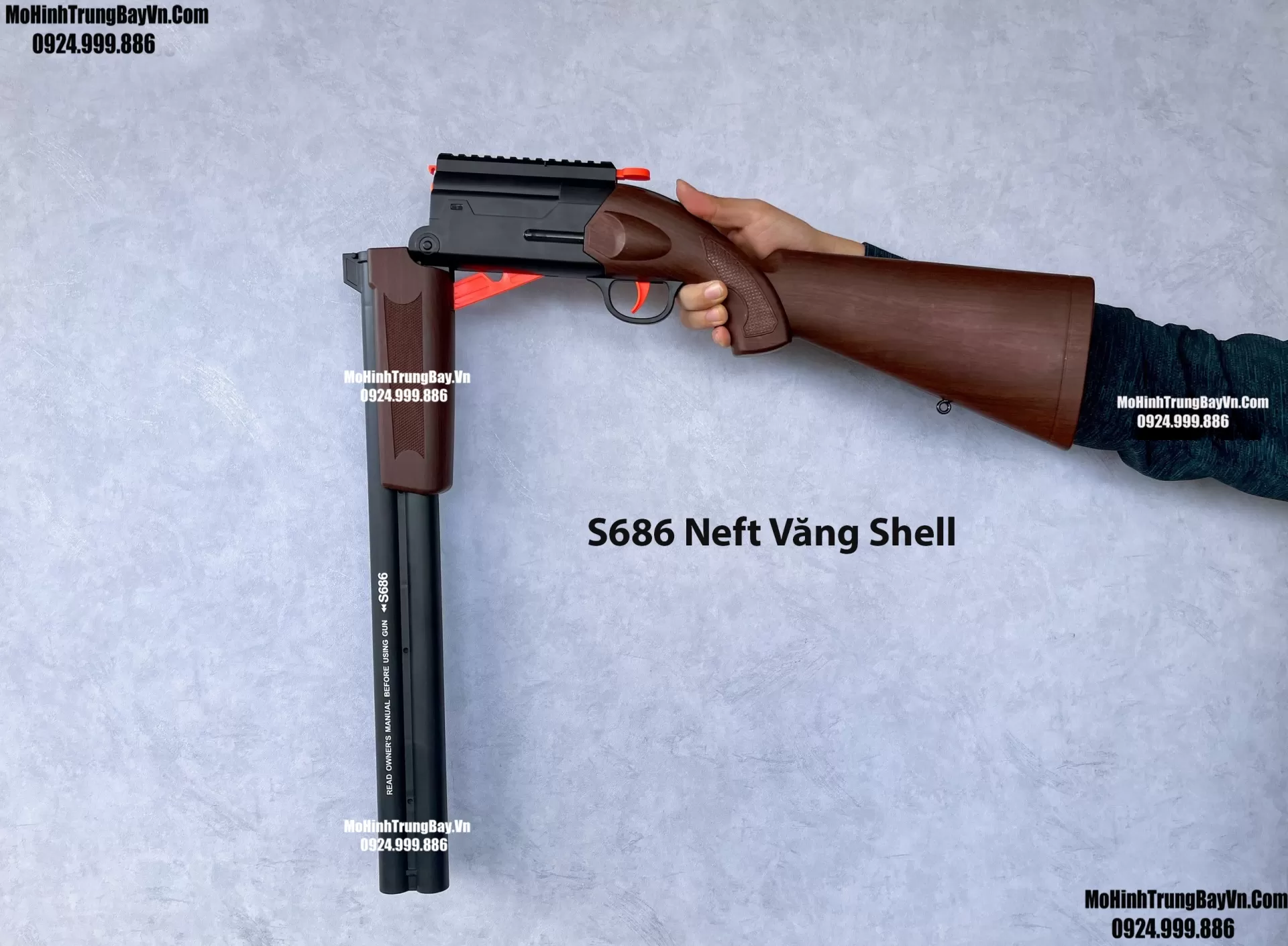 Súng Đạn Xốp Shotgun S686 2 Nòng Văng Shell Cơ Chế Gập Như Thật Tỉ Lệ 1:1 Giá Rẻ Mohinhtrungbay Mohinhtrungbay.vn