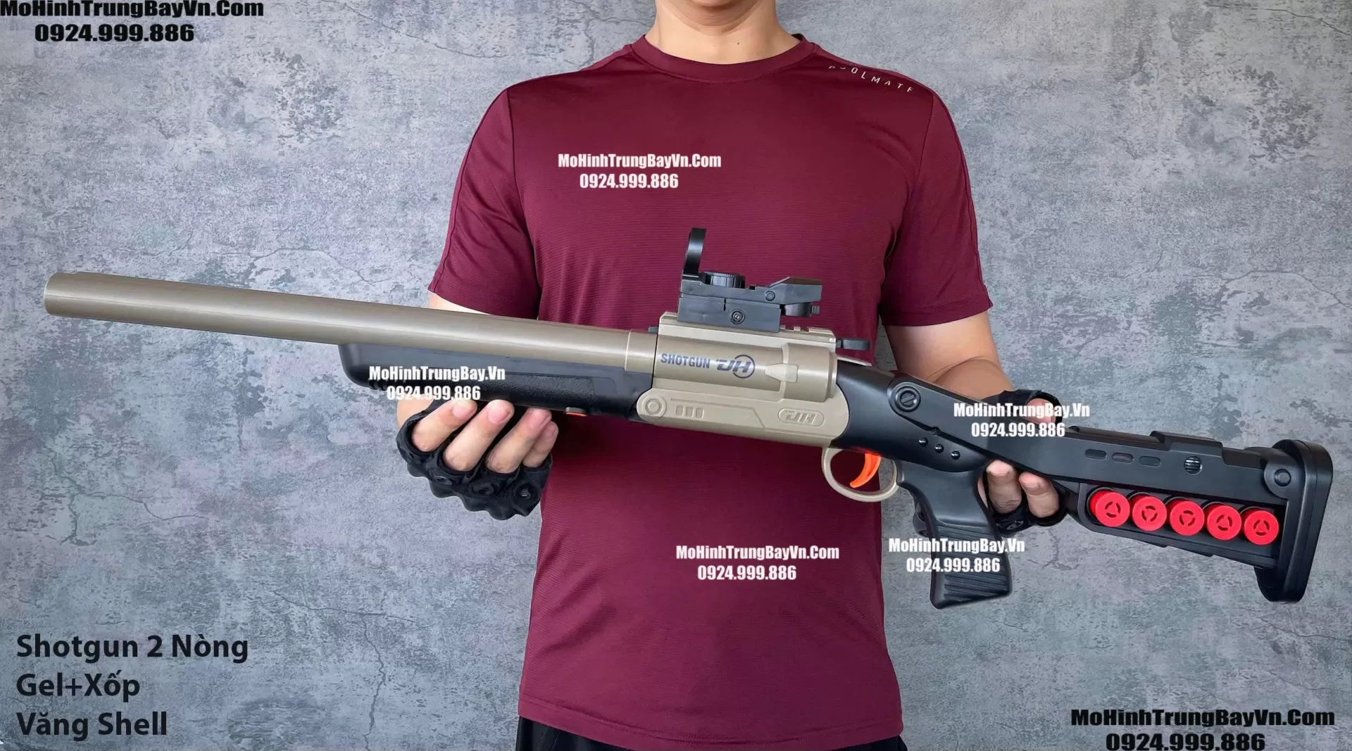 Súng Shotgun 2 Nòng Bản Dài Bắn Thạch Và Xốp Nâu Gỗ Cực Đẹp  S686 Xm1014 M1887 M1897 Mohinhtrungbay Mohinhtrungbay.vn