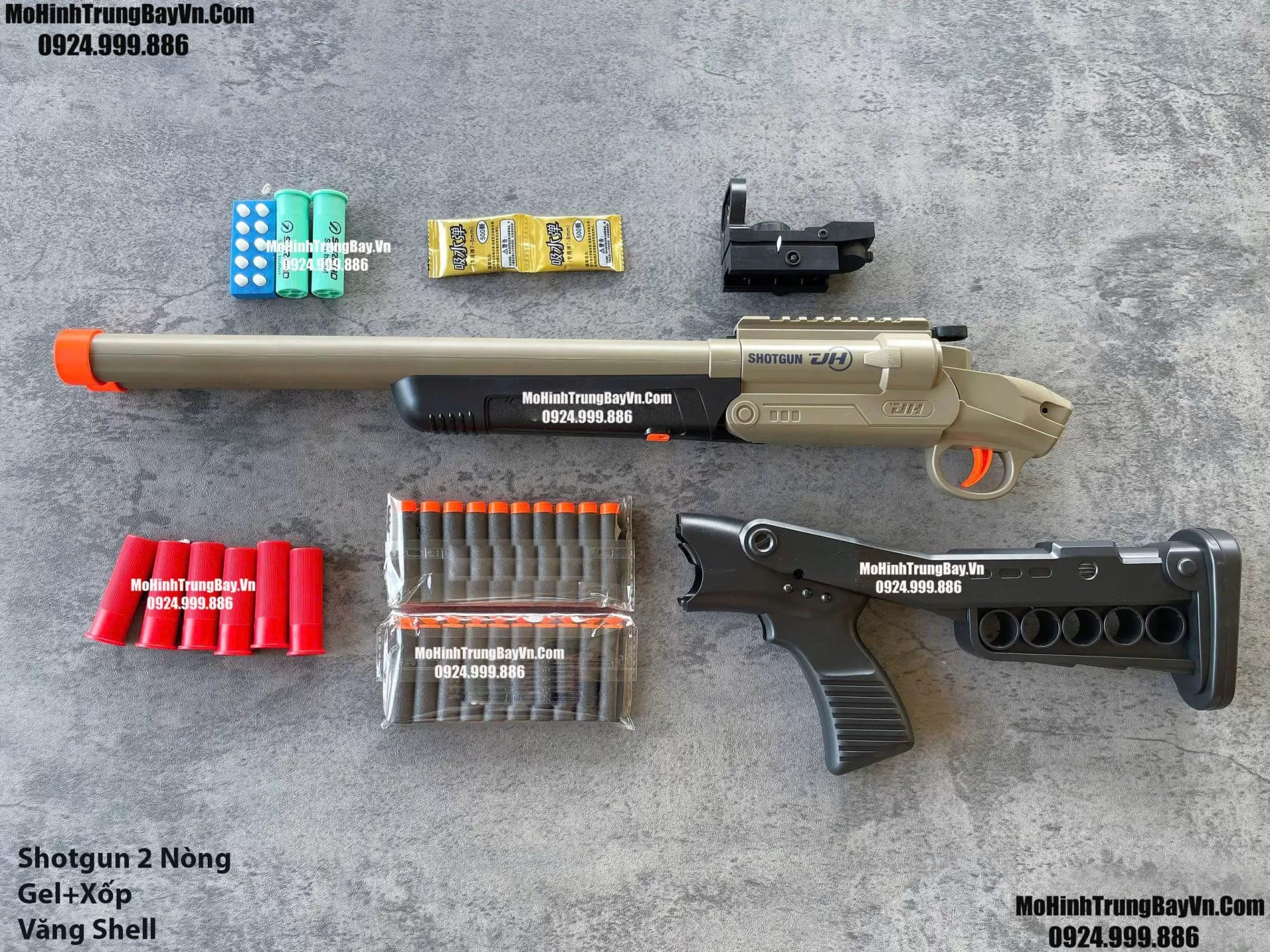 Súng Shotgun 2 Nòng Bản Dài Bắn Thạch Và Xốp Nâu Gỗ Cực Đẹp  S686 Xm1014 M1887 M1897 Mohinhtrungbay Mohinhtrungbay.vn