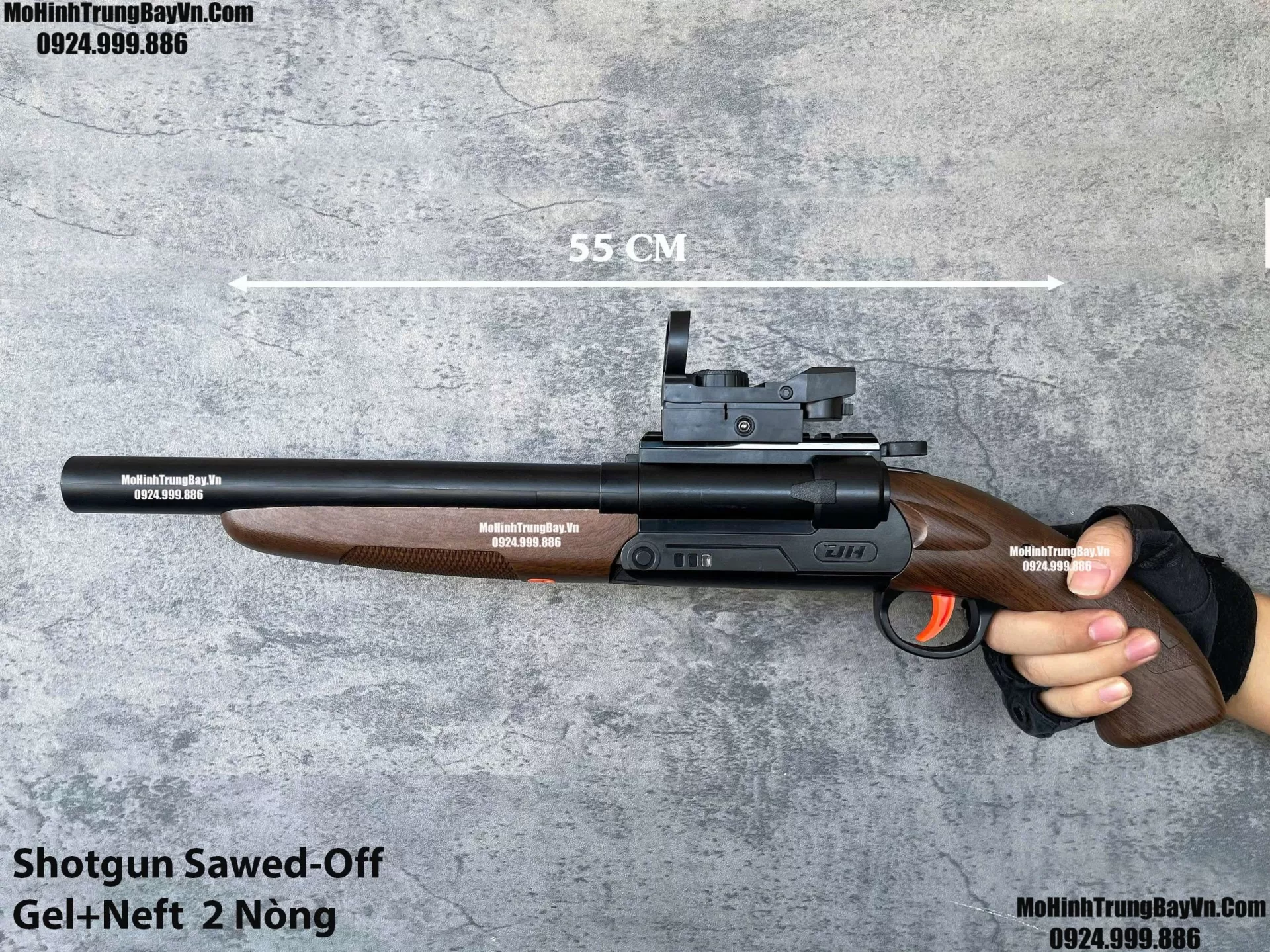 Súng Shotgun 2 Nòng Sawed-Off Bắn Thạch Và Xốp Nâu Gỗ Cực Đẹp  S686 Xm1014 M1887 M1897 Mohinhtrungbay Mohinhtrungbay.vn