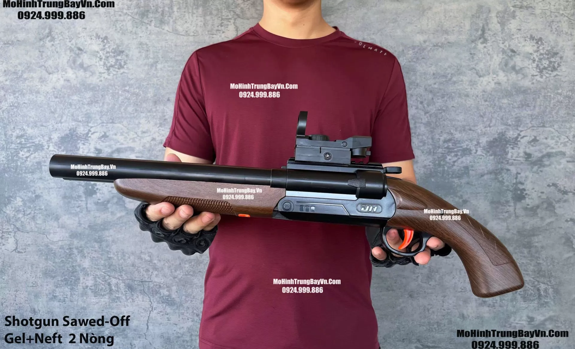 Súng Shotgun 2 Nòng Sawed-Off Bắn Thạch Và Xốp Nâu Gỗ Cực Đẹp  S686 Xm1014 M1887 M1897 Mohinhtrungbay Mohinhtrungbay.vn