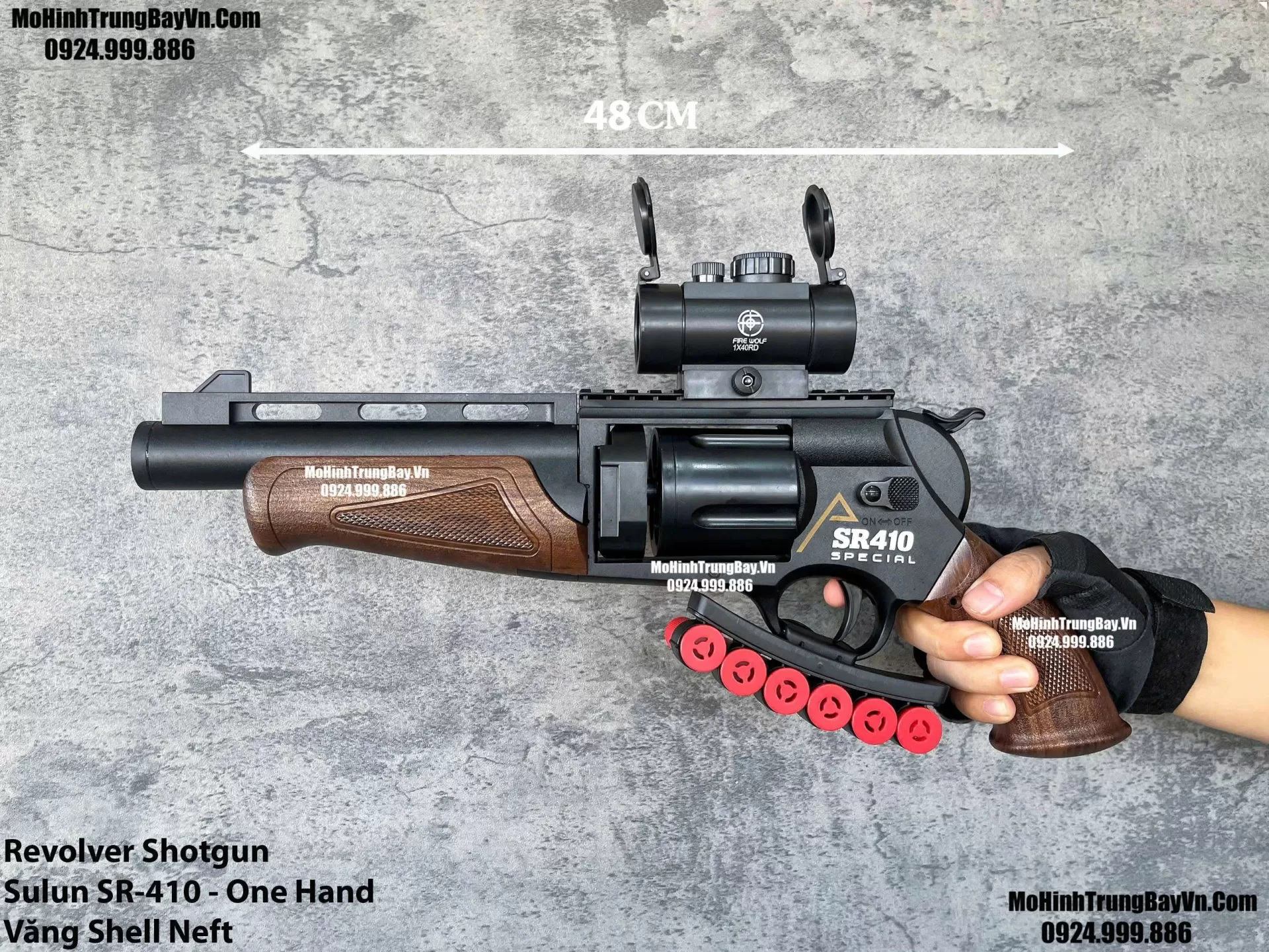 Súng Ổ Xoay Revolver Shotgun Sulun SR-410 Bản Ngắn Bắn Đạn Xốp Full Phụ Kiện Giá Rẻ Mohinhtrungbay Mohinhtrungbay.vn