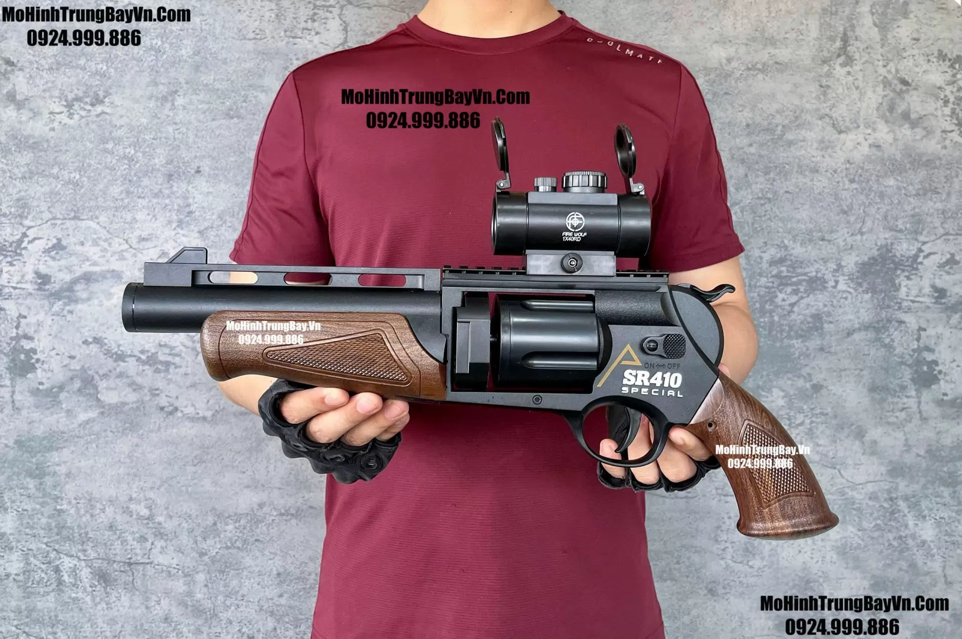 Súng Ổ Xoay Revolver Shotgun Sulun SR-410 Bản Ngắn Bắn Đạn Xốp Full Phụ Kiện Giá Rẻ Mohinhtrungbay Mohinhtrungbay.vn