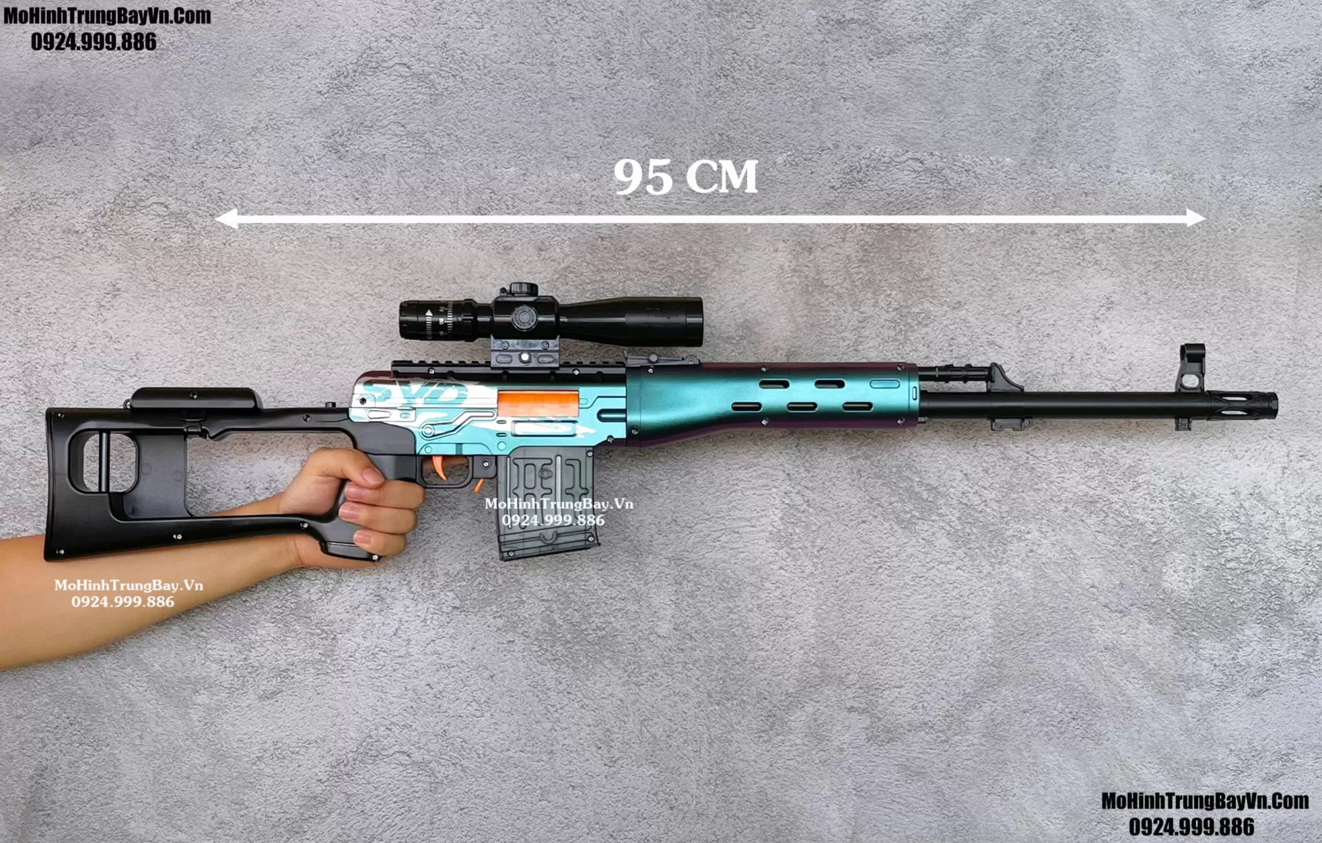Súng Bắn Đạn Xốp Văng Shell SVD Xanh Blue  Full Phụ Kiện Giá Rẻ Mohinhtrungbay Mohinhtrungbay.vn
