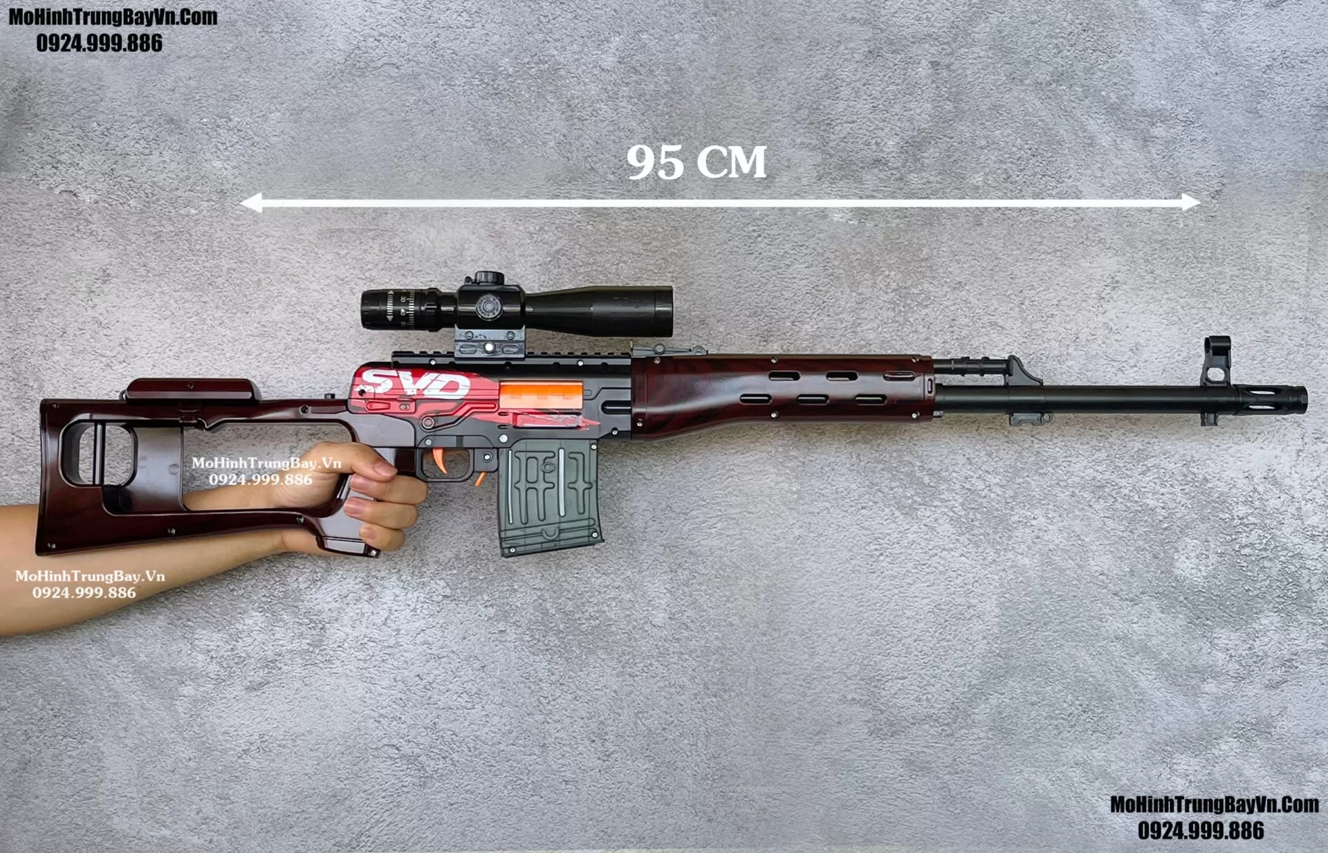 Súng Bắn Đạn Xốp Văng Shell SVD Nâu Gỗ  Full Phụ Kiện Giá Rẻ Mohinhtrungbay Mohinhtrungbay.vn