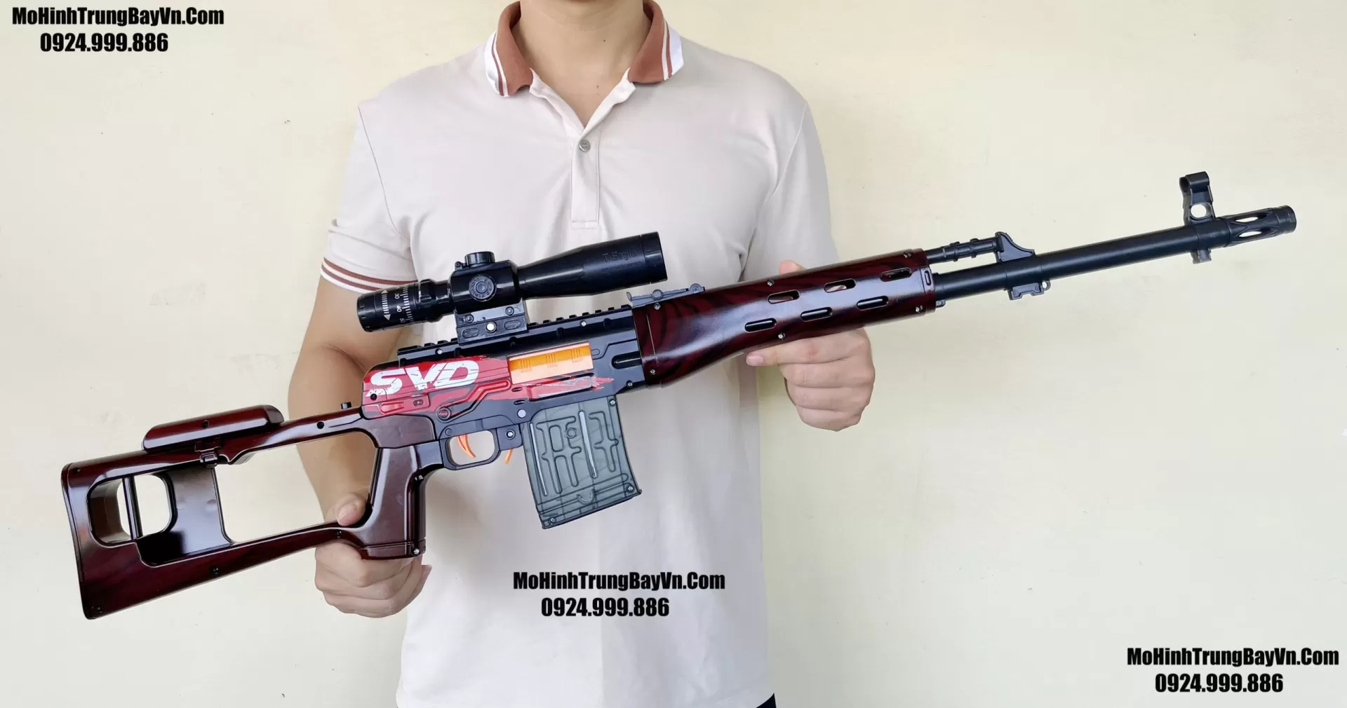 Súng Bắn Đạn Xốp Văng Shell SVD Nâu Gỗ  Full Phụ Kiện Giá Rẻ Mohinhtrungbay Mohinhtrungbay.vn