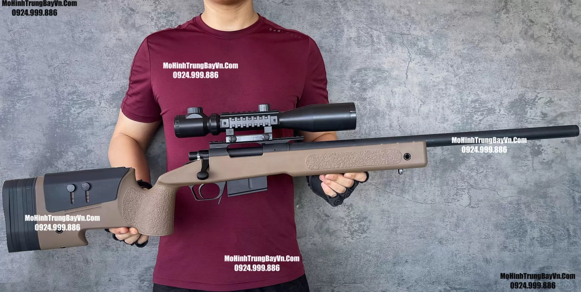 Súng Sniper Văng Shell M4a05 Màu Cát Báng Gập Kim Loại 115cm Cao Cấp Gel + Xốp Full Phụ Kiện (1) (1) (1)