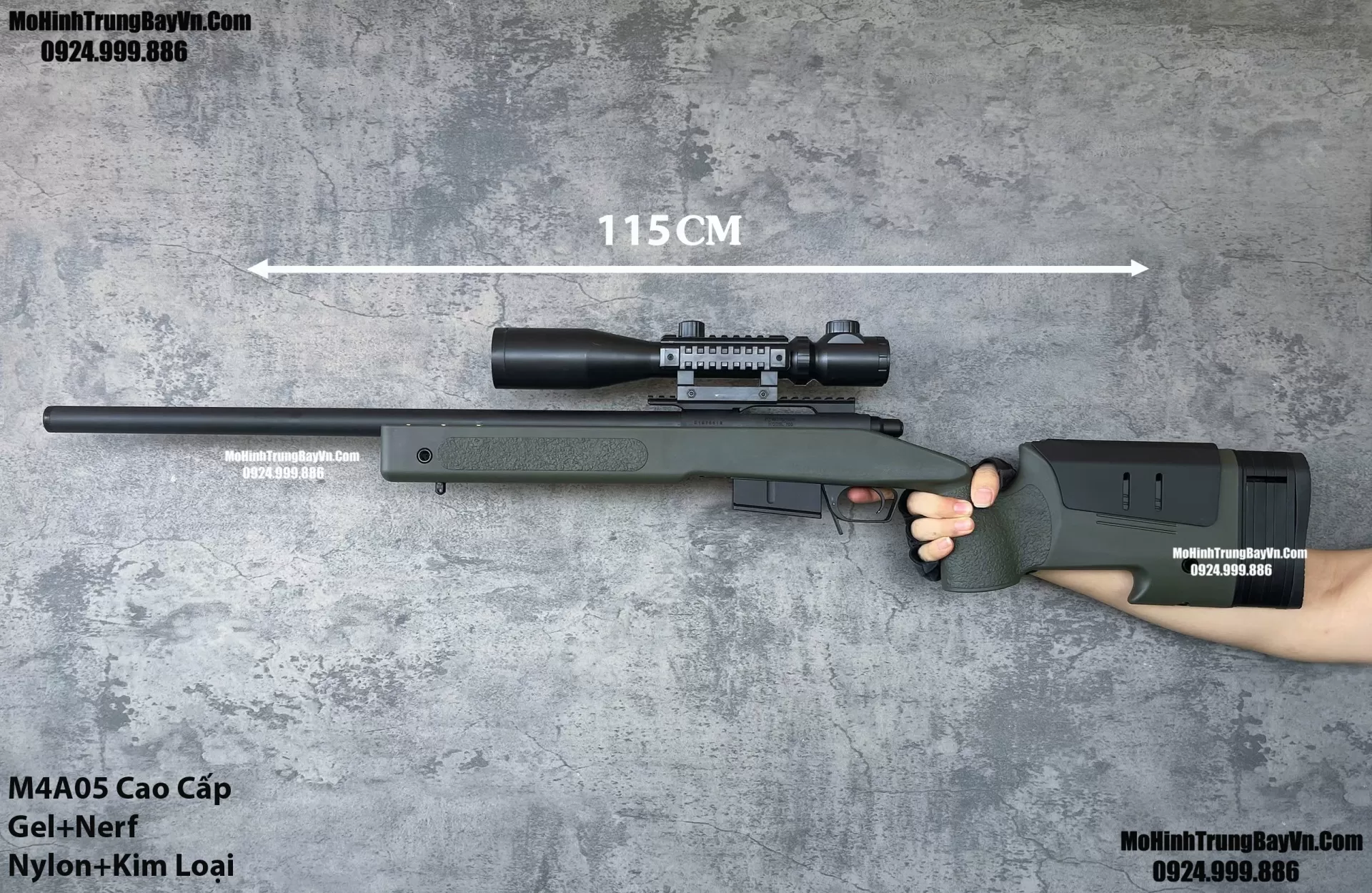 Súng Sniper Văng Shell M4a05 Màu Xanh Báng Gập Kim Loại 115cm Cao Cấp Gel + Xốp Full Phụ Kiện (1) (1) (1) (1)