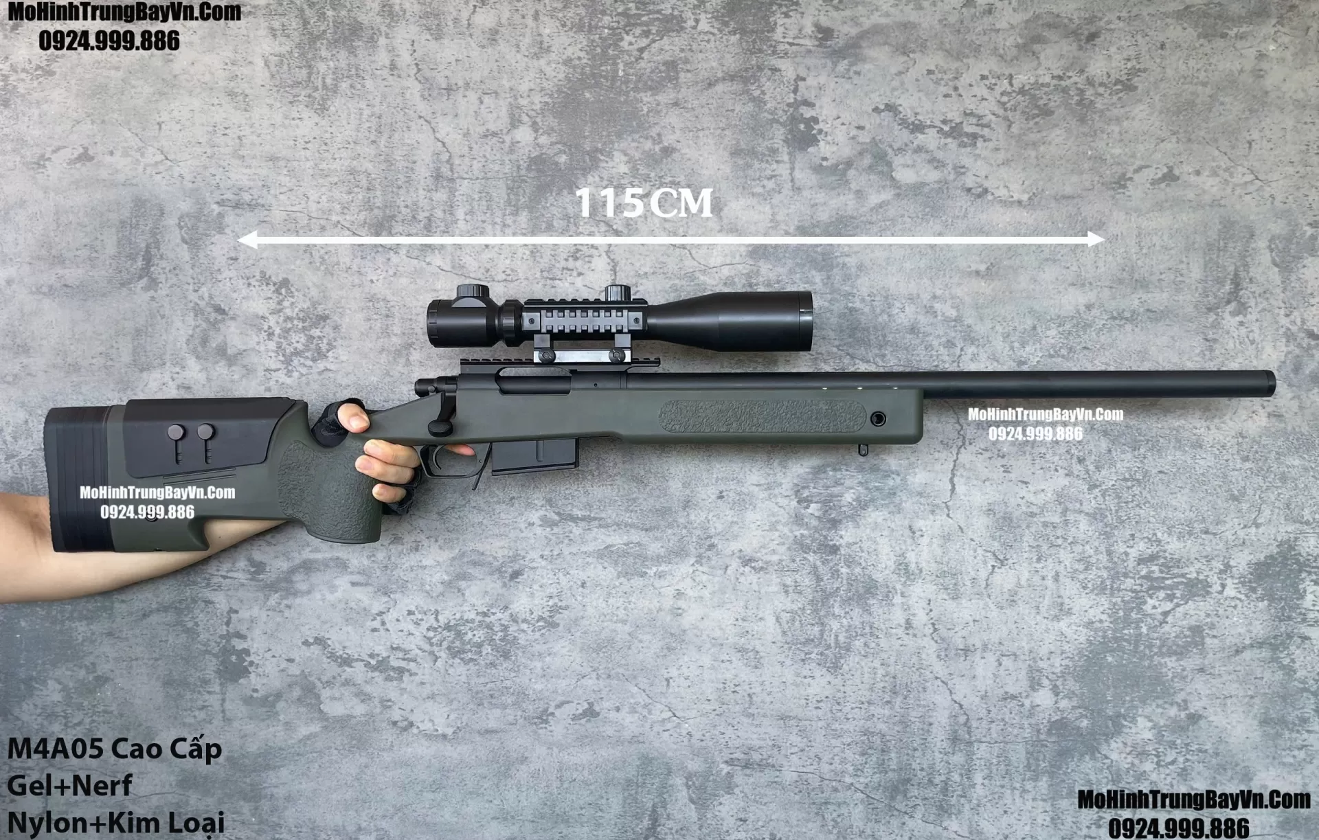 Súng Sniper Văng Shell M4a05 Màu Xanh Báng Gập Kim Loại 115cm Cao Cấp Gel + Xốp Full Phụ Kiện (1) (1) (1) (1)