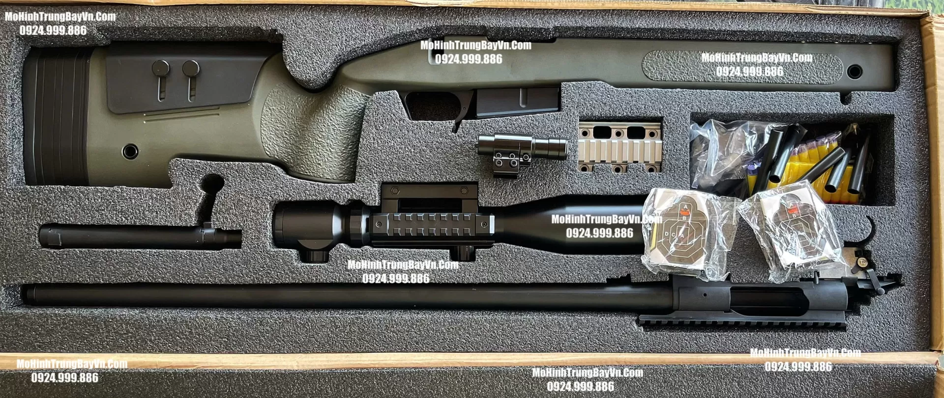 Súng Sniper Văng Shell M4a05 Màu Xanh Báng Gập Kim Loại 115cm Cao Cấp Gel + Xốp Full Phụ Kiện (1) (1) (1) (1)
