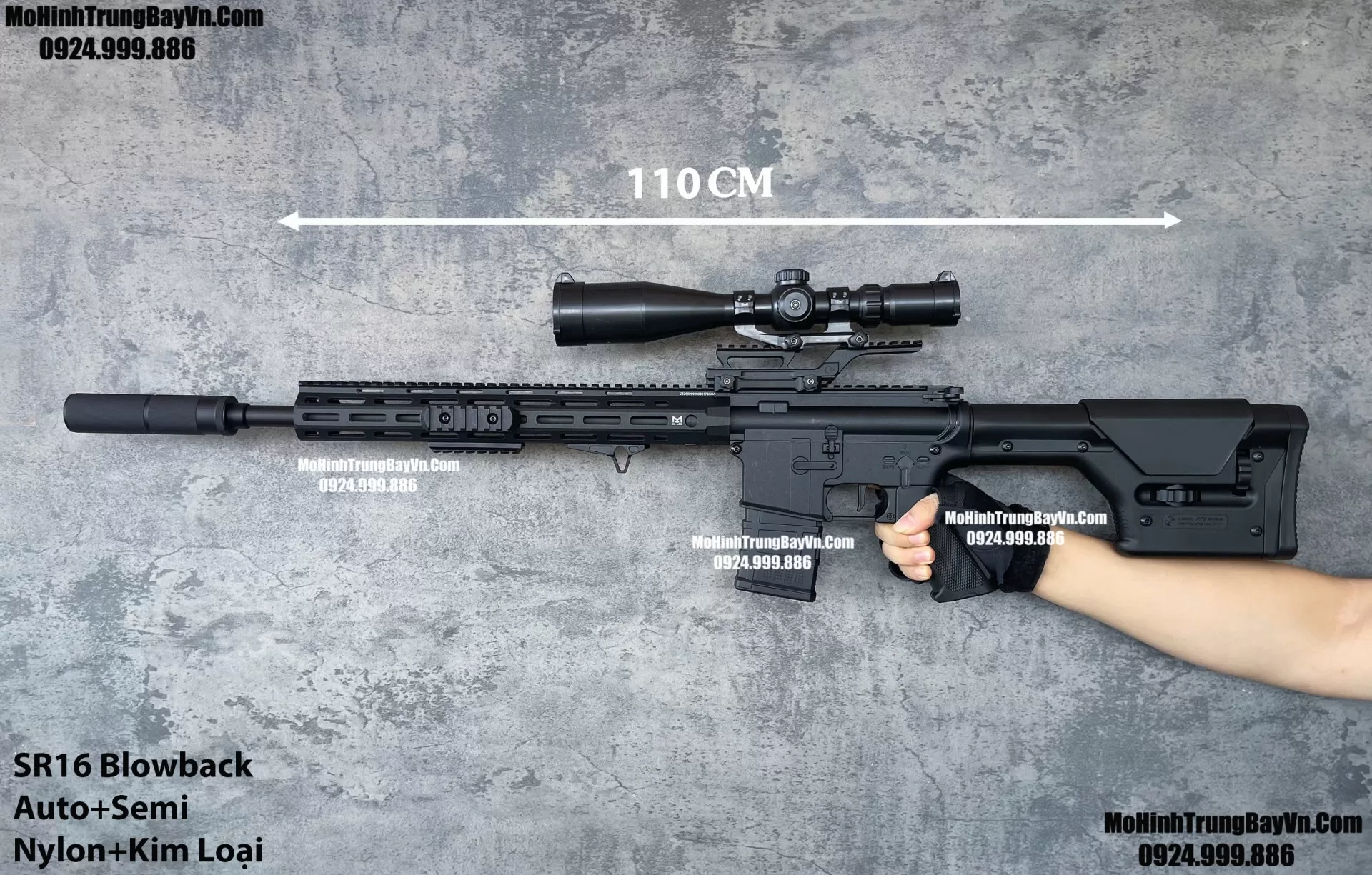 Súng Đạn Thạch SR16  Blowback Cao Cấp Bánh Răng Kim Loại Lực Cực Mạnh Hk416 M416 M4a1 M16 Mohinhtrungbay Mohinhtrungbay.vn