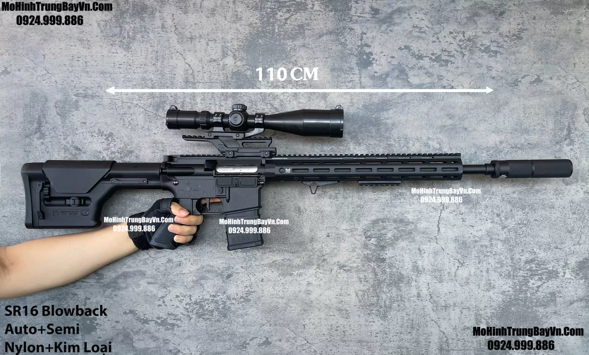 Súng Đạn Thạch SR16  Blowback Cao Cấp Bánh Răng Kim Loại Lực Cực Mạnh Hk416 M416 M4a1 M16 Mohinhtrungbay Mohinhtrungbay.vn