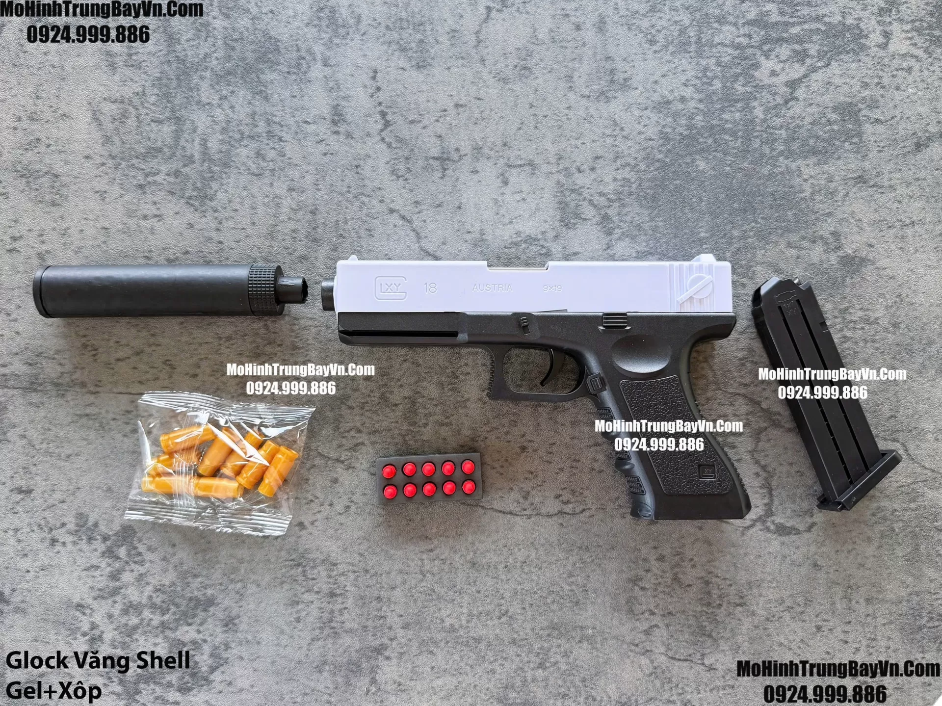 Súng Đạn Xốp Glock Văng Shell Giá Rẻ Tỉ Lệ 1:1 Cầm Chắc Tay Glock17 Glock18 Glock19 (1)