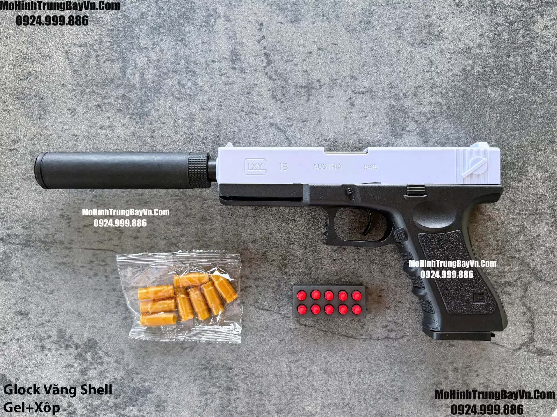 Súng Đạn Xốp Glock Văng Shell Giá Rẻ Tỉ Lệ 1:1 Cầm Chắc Tay Glock17 Glock18 Glock19 (1)
