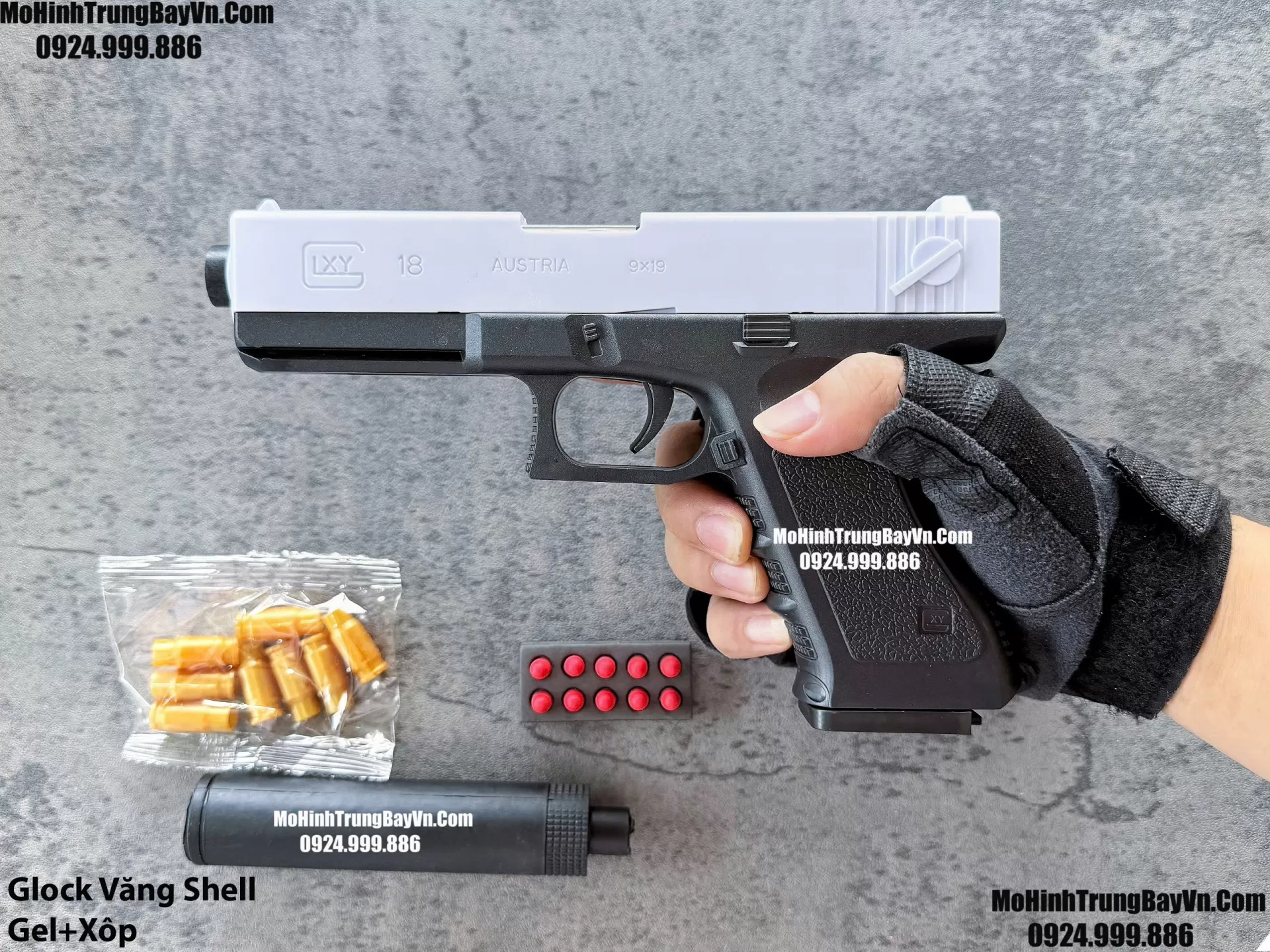Súng Đạn Xốp Glock Văng Shell Giá Rẻ Tỉ Lệ 1:1 Cầm Chắc Tay Glock17 Glock18 Glock19 (1)