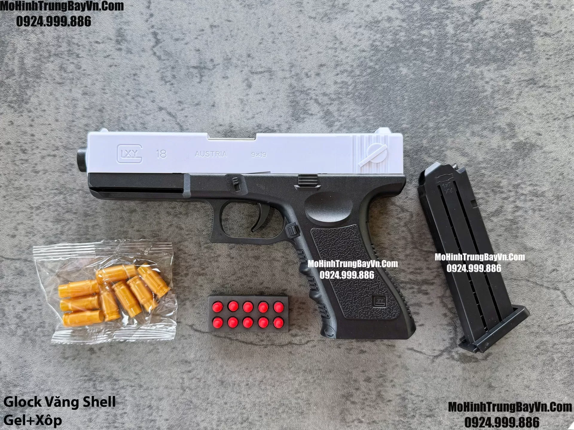 Súng Đạn Xốp Glock Văng Shell Giá Rẻ Tỉ Lệ 1:1 Cầm Chắc Tay Glock17 Glock18 Glock19 (1)