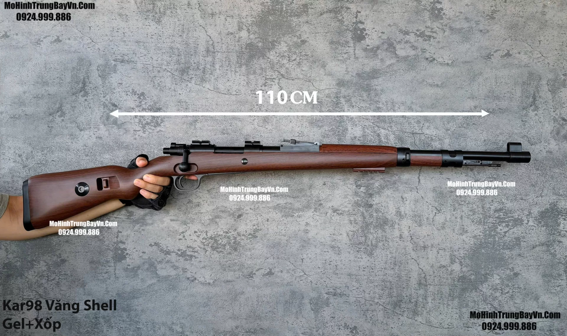 Súng Sniper Văng Shell Kar98 Jieying  Nâu Gỗ 110cm Bắn Đạn Thạch Và Xốp Cực Đẹp k98 ka98 Mohinhtrungbayvn Mohinhtrungbay.vn (1)
